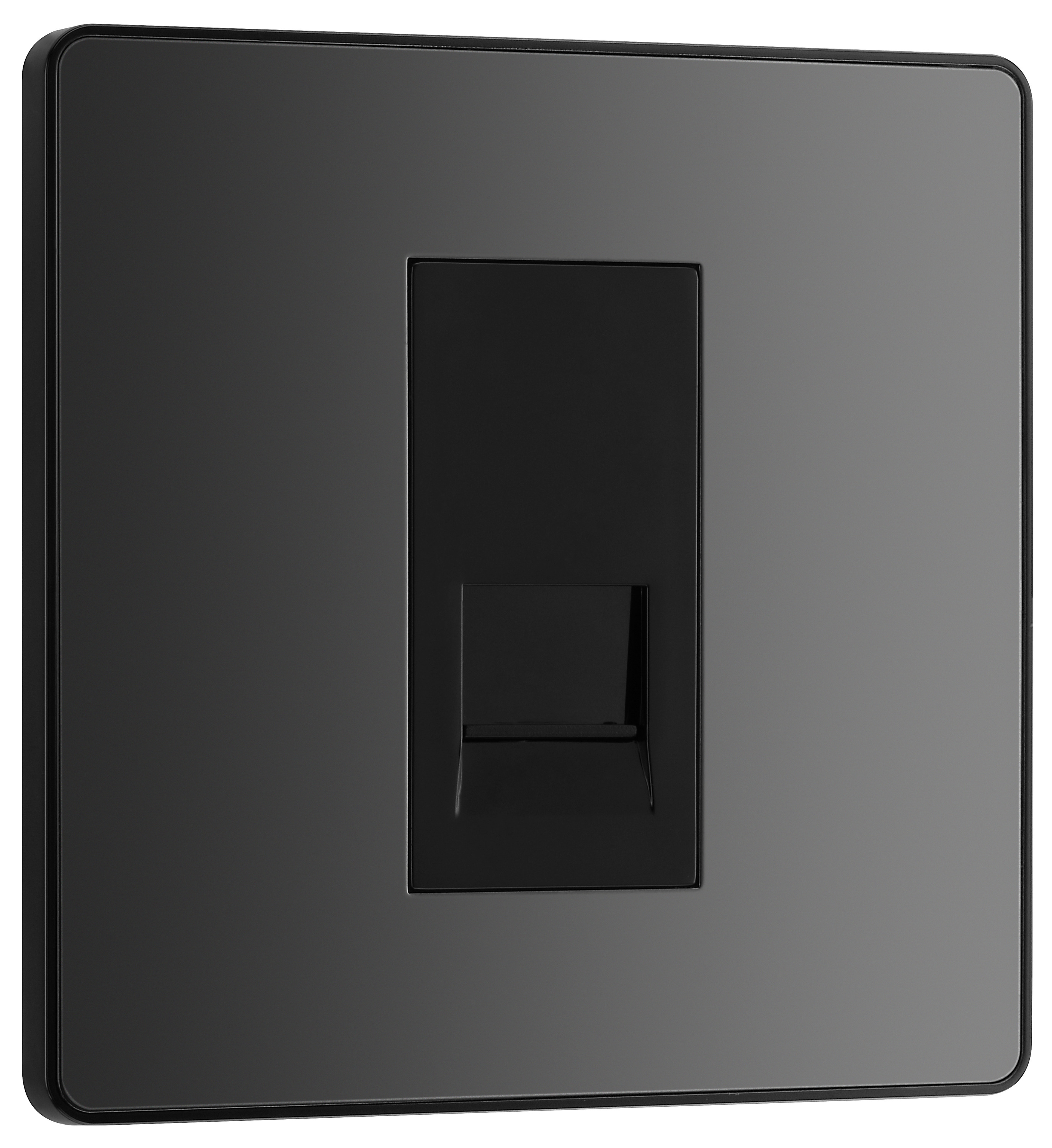 BG Evolve Master Black Chrome Single Telephone Socket