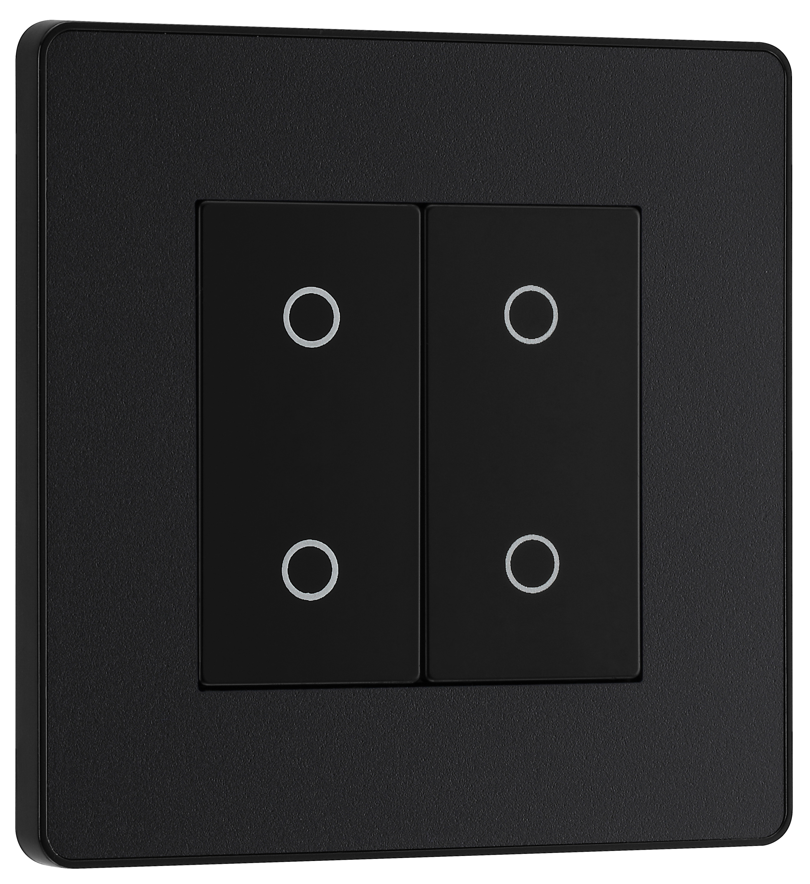 Image of BG Evolve Matt Black (Black Ins) 200W Double Touch Dimmer Switch, 2-Way Master