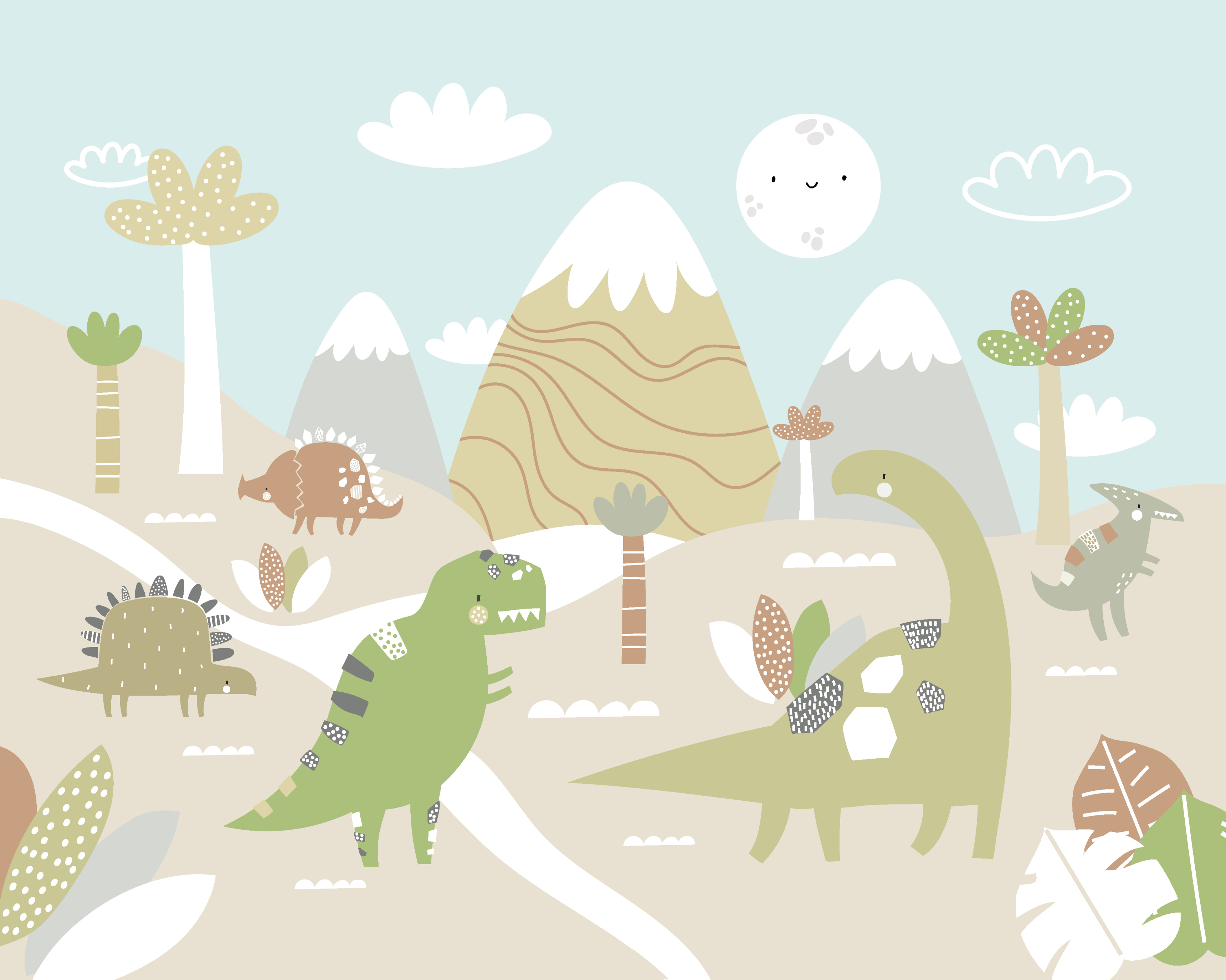 Image of Origin Murals Dinosaur Land Natural Wall Mural - 3 x 2.4m