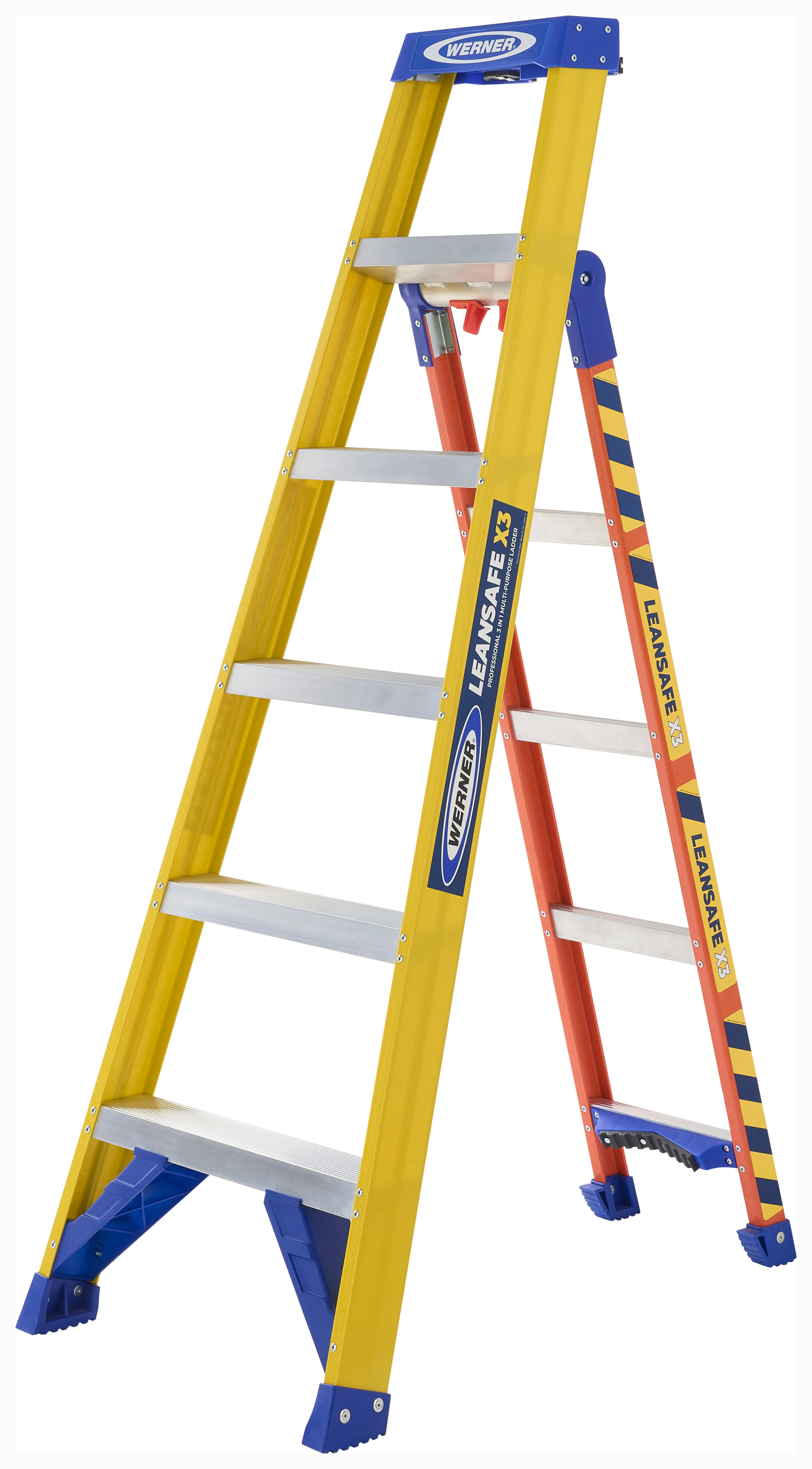 Image of Werner Leansafe 3 in 1 Fibreglass Combination Ladder - 2.9m