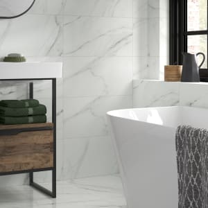 Wickes Calacatta Charm Matt Porcelain Wall & Floor Tile - 600 x 300mm
