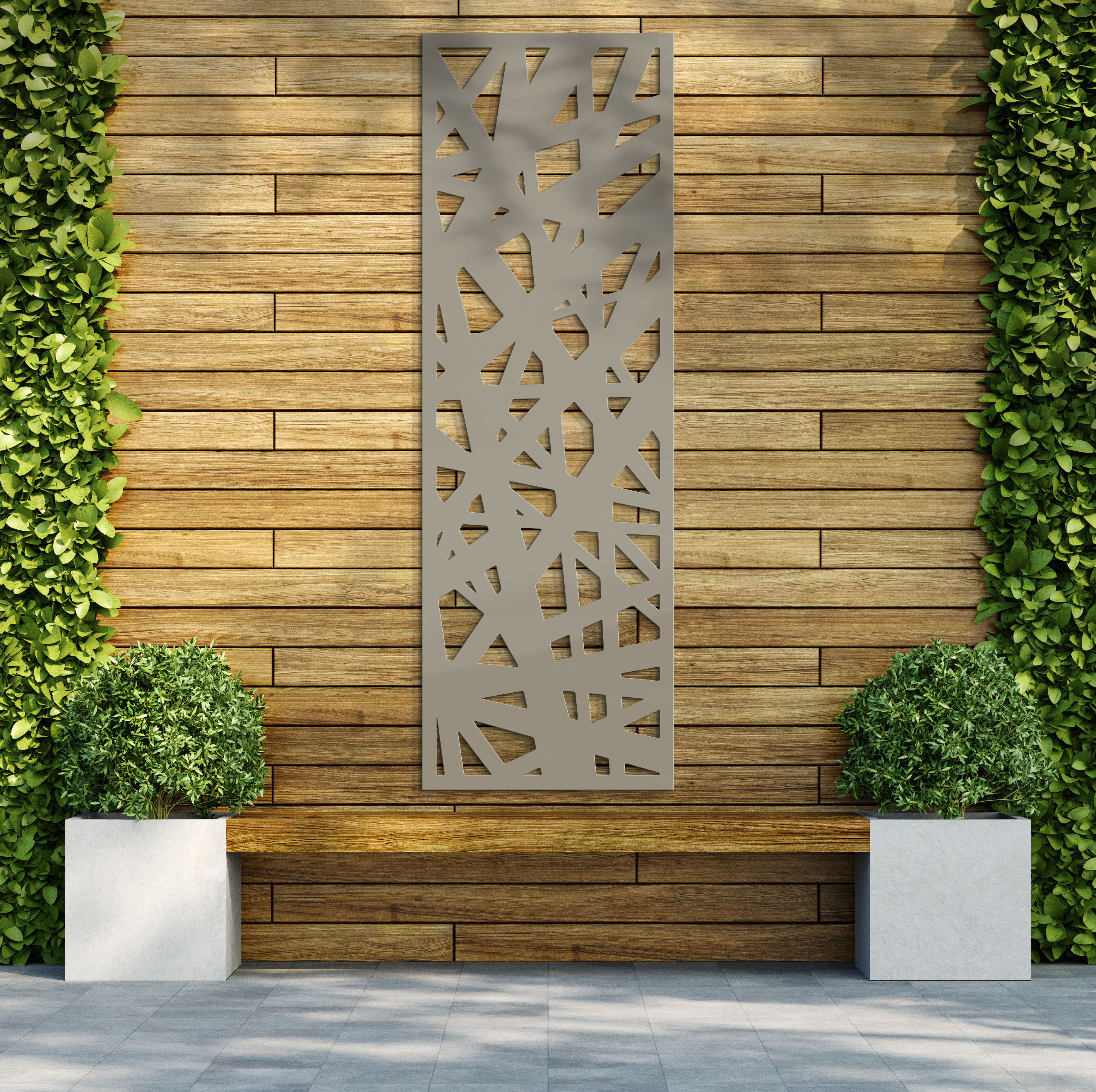 Image of Aztec Stone Grey Decorative Garden Screen - 1800 x 600mm