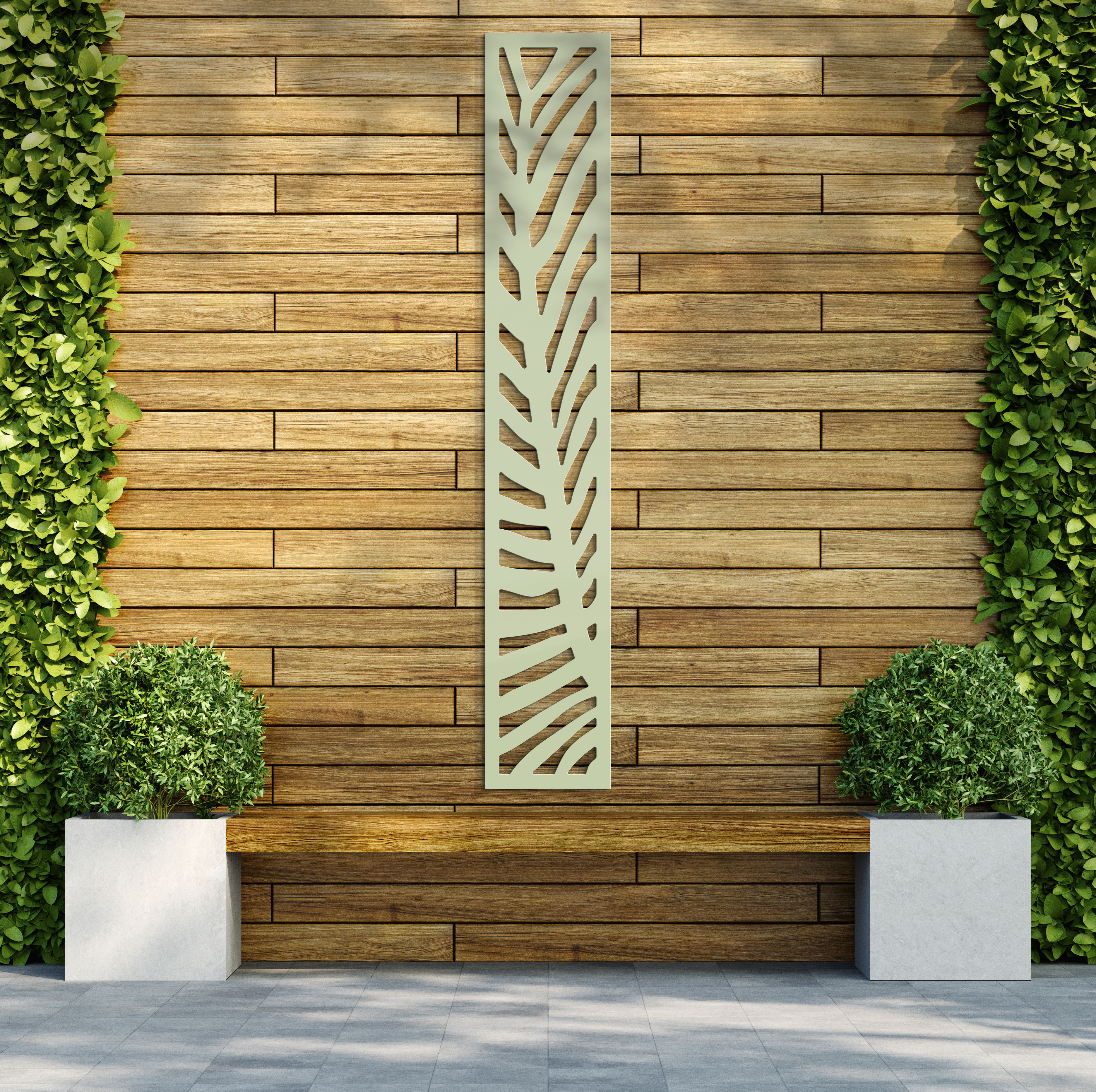 Image of Fern Soft Sage Decorative Garden Screen - 1800 x 300mm