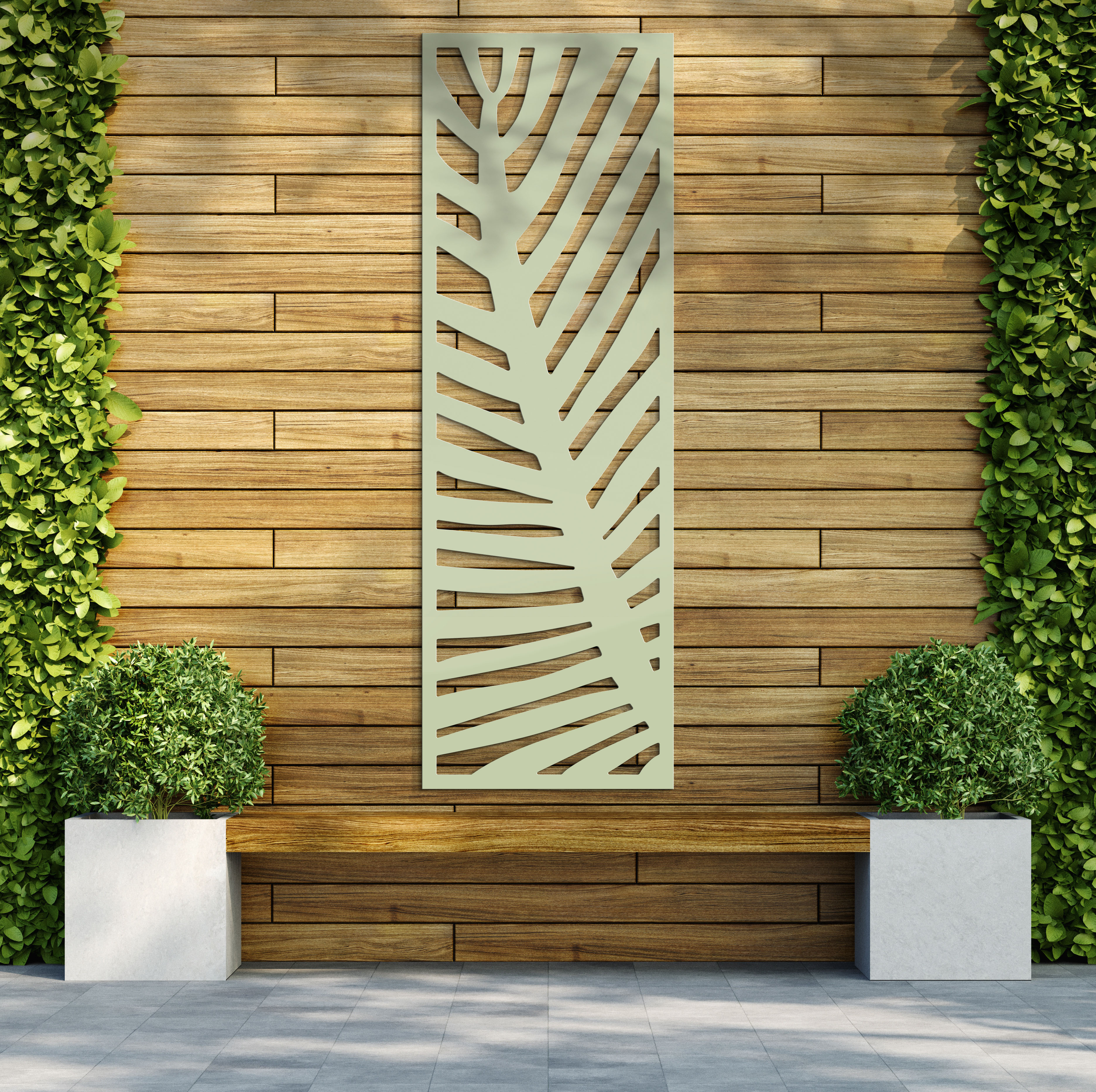 Image of Fern Soft Sage Decorative Garden Screen - 1800 x 600mm