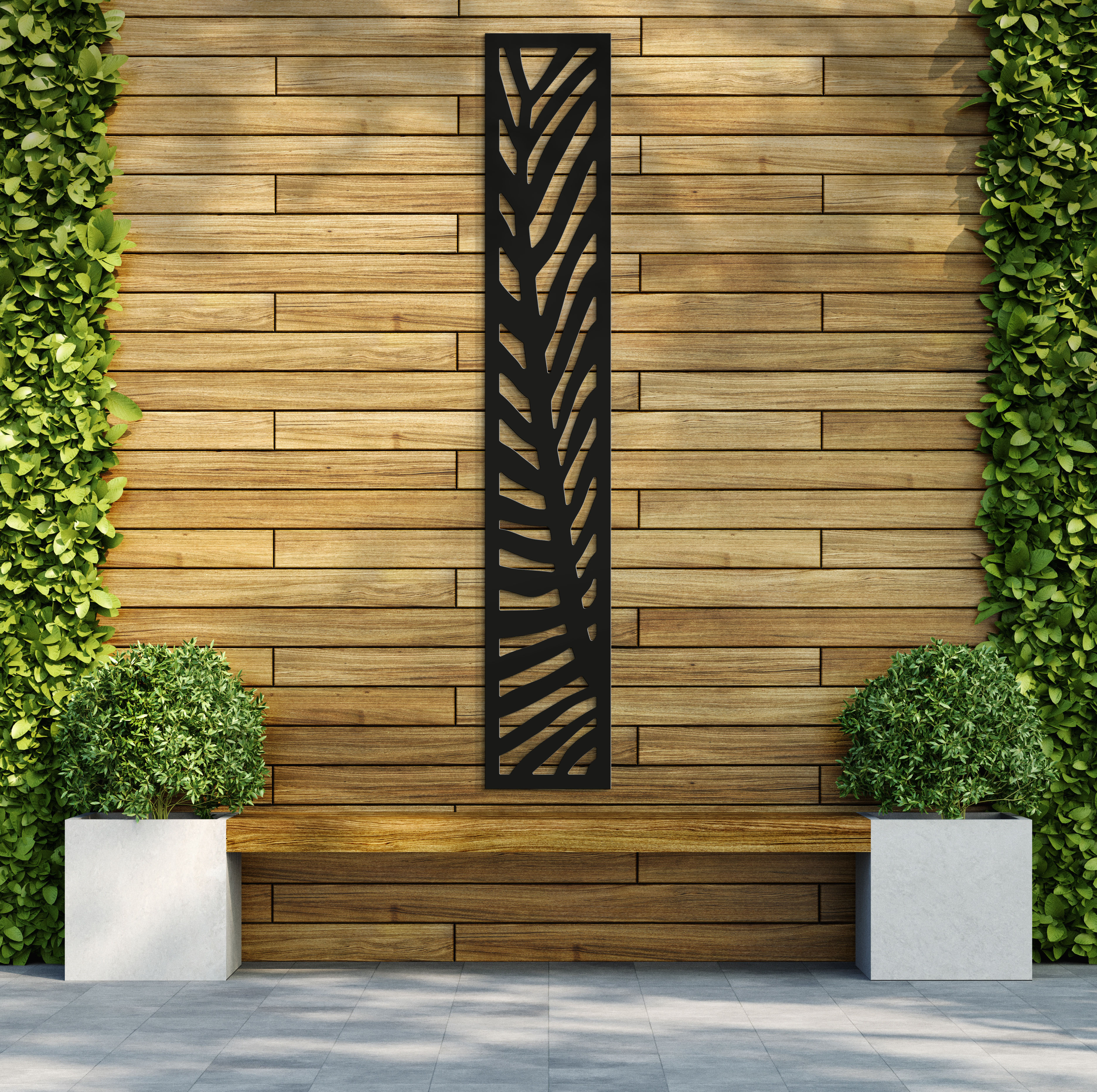 Image of Fern Anthracite Decorative Garden Screen - 1800 x 300mm