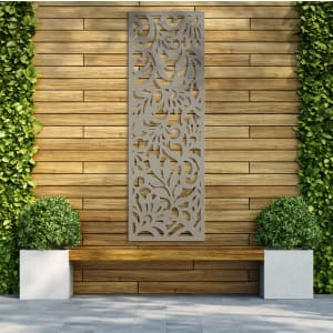 Honeysuckle Stone Grey Decorative Garden Screen - 1800 x 600mm