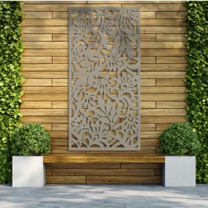 Honeysuckle Stone Grey Decorative Garden Screen - 1800 x 900mm