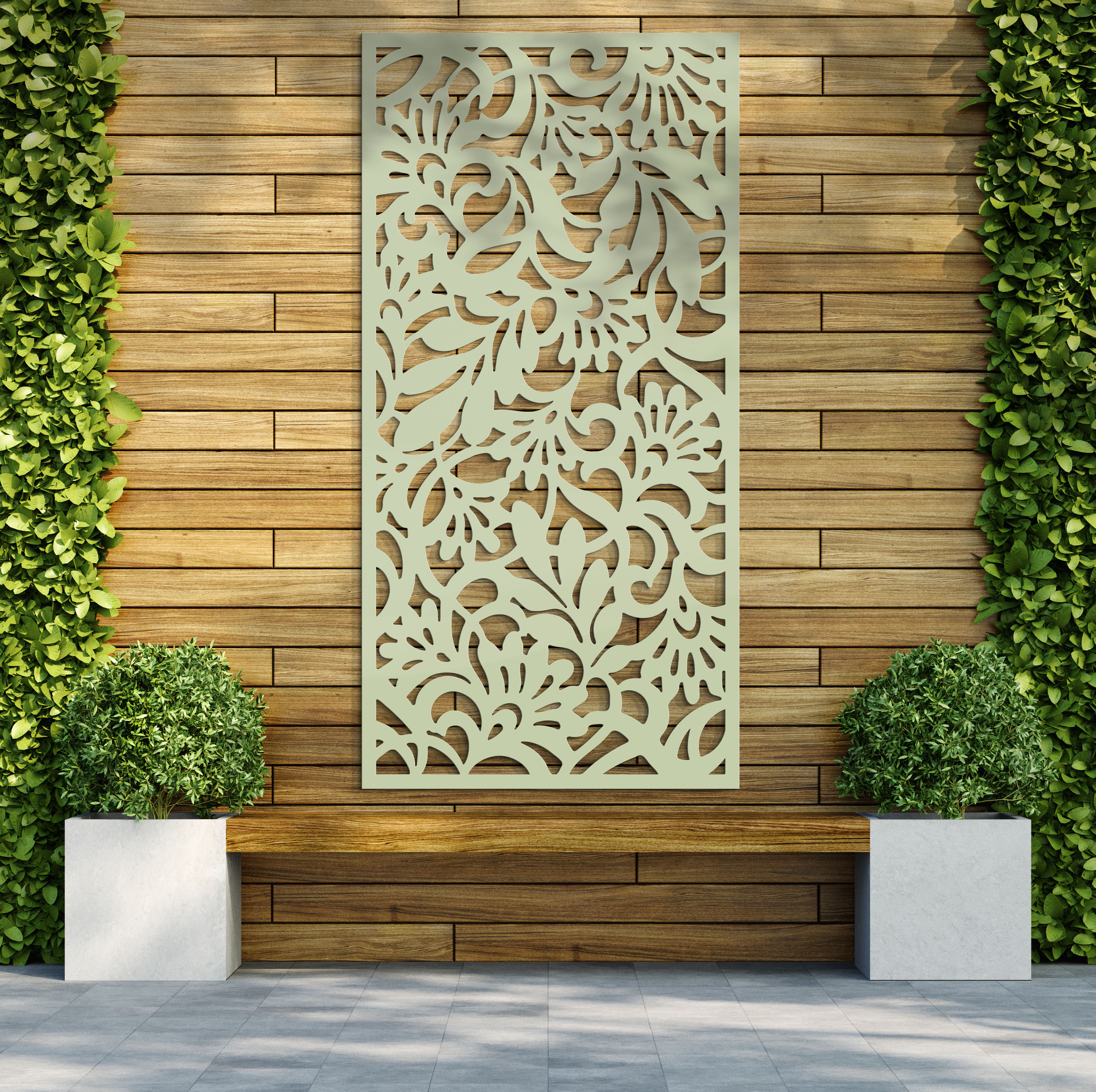Image of Honeysuckle Soft Sage Decorative Garden Screen - 1800 x 900mm