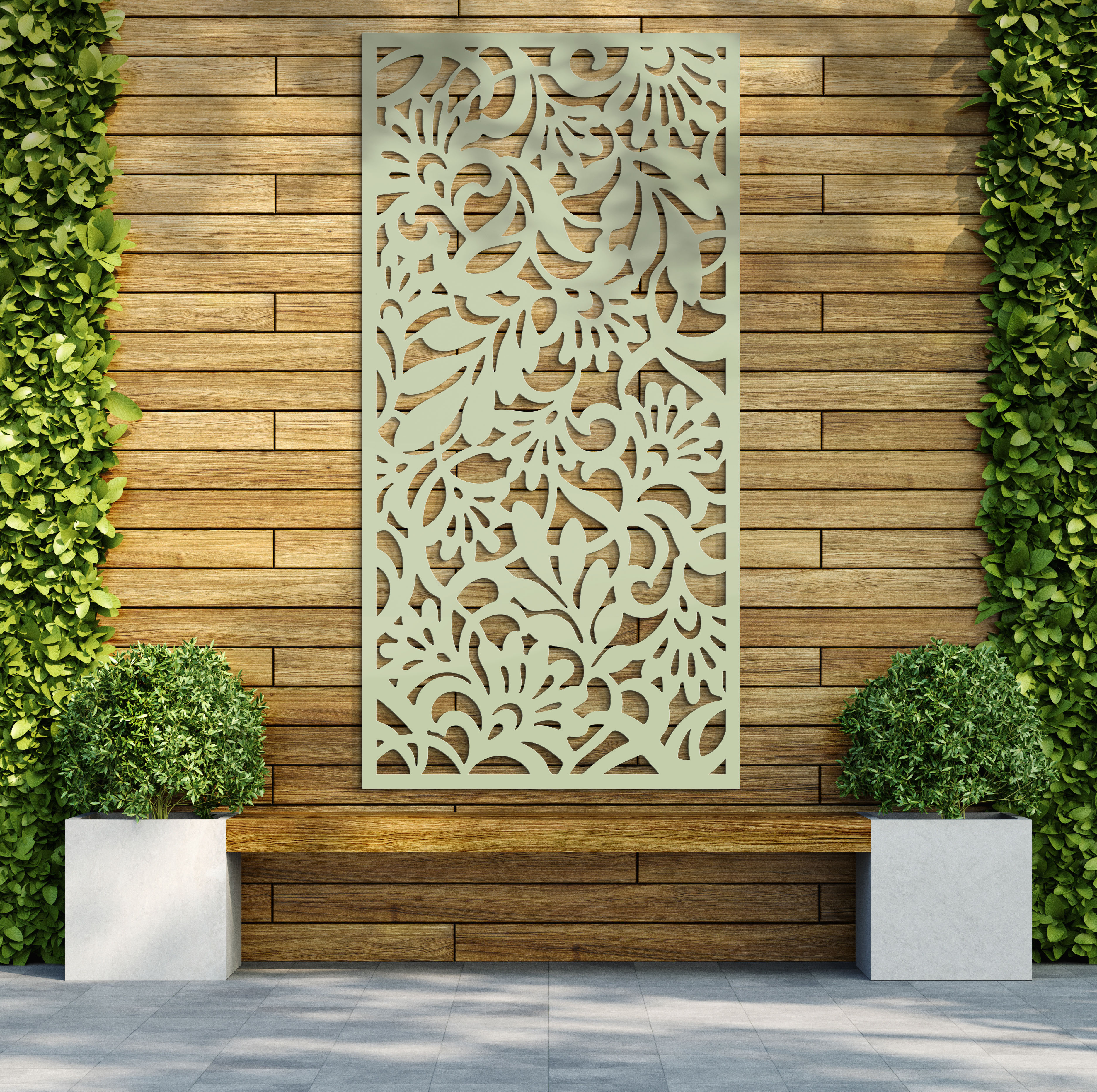 Honeysuckle Soft Sage Decorative Garden Screen - 1800 x 900mm