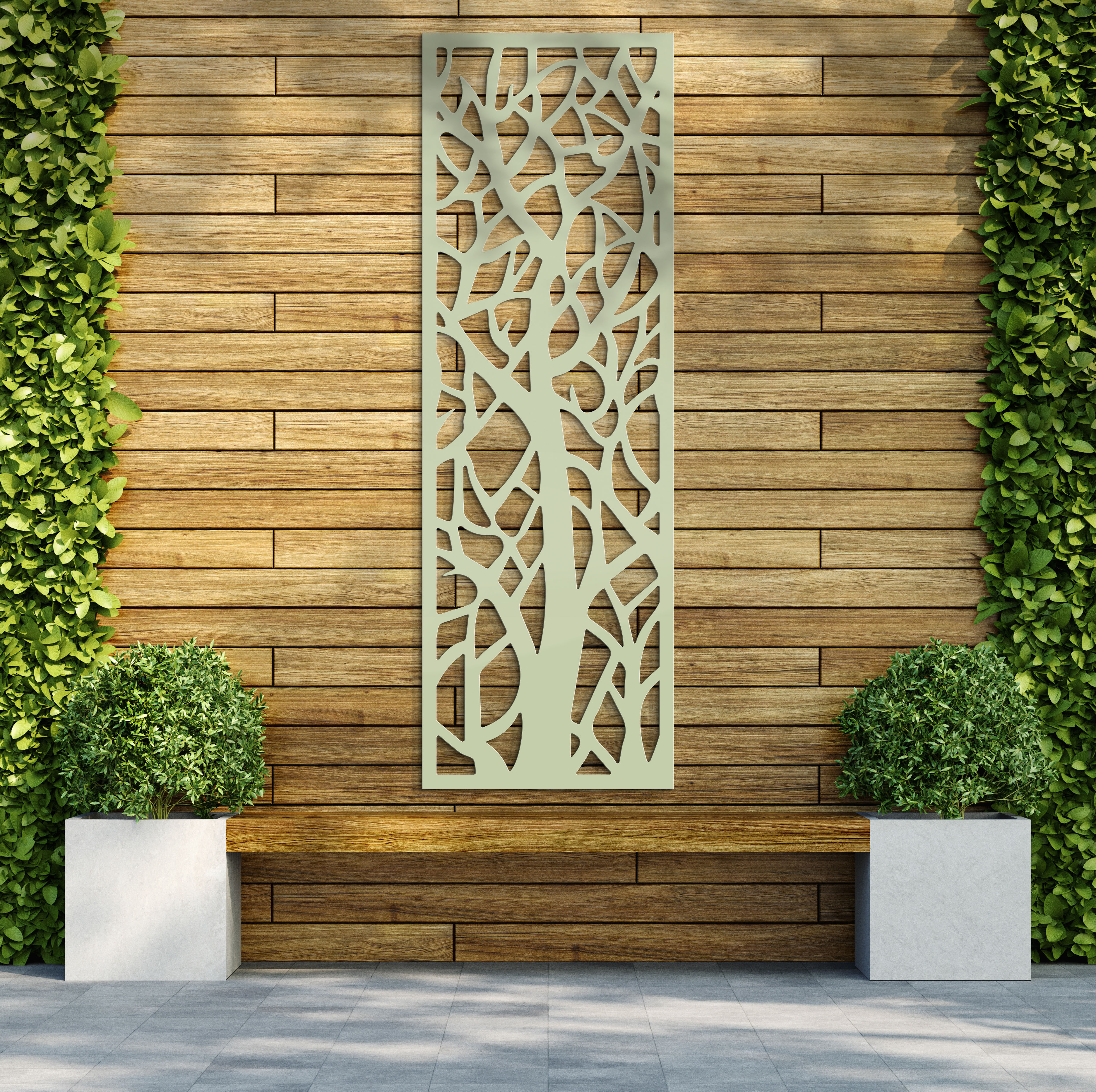 Autumn Soft Sage Decorative Garden Screen - 1800 x 600mm