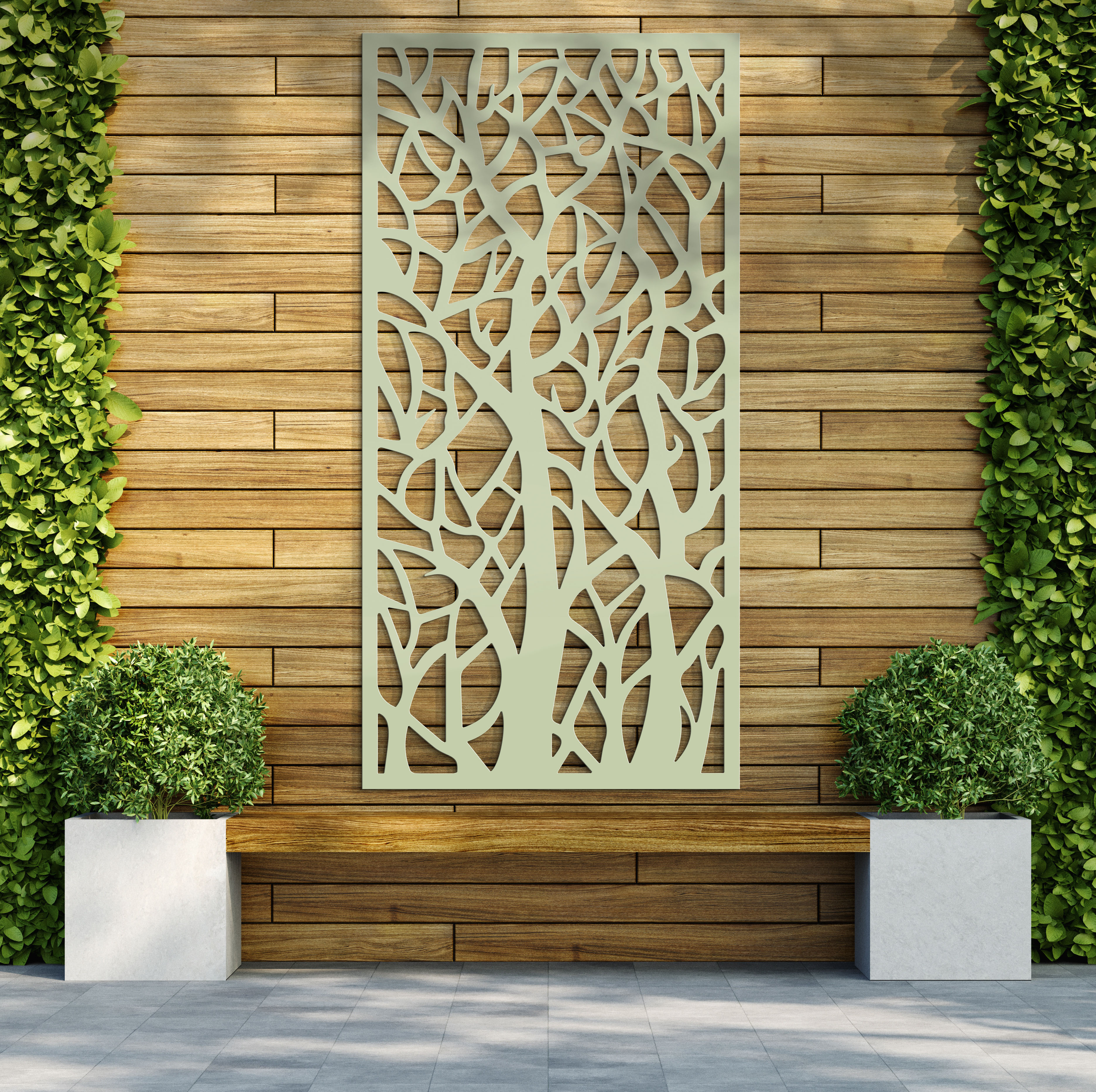 Image of Autumn Soft Sage Decorative Garden Screen - 1800 x 900mm