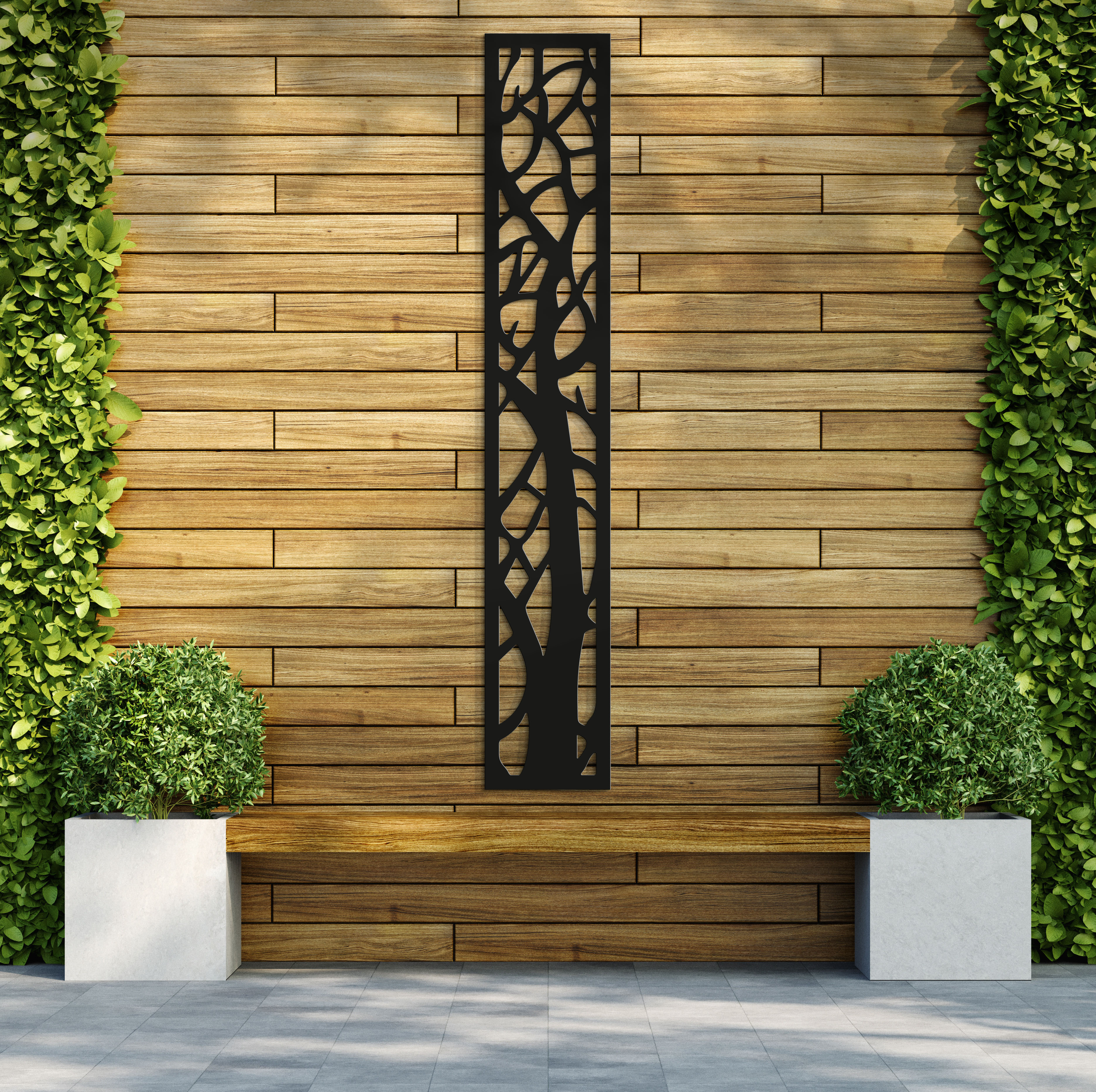 Autumn Anthracite Decorative Garden Screen - 1800 x 300mm