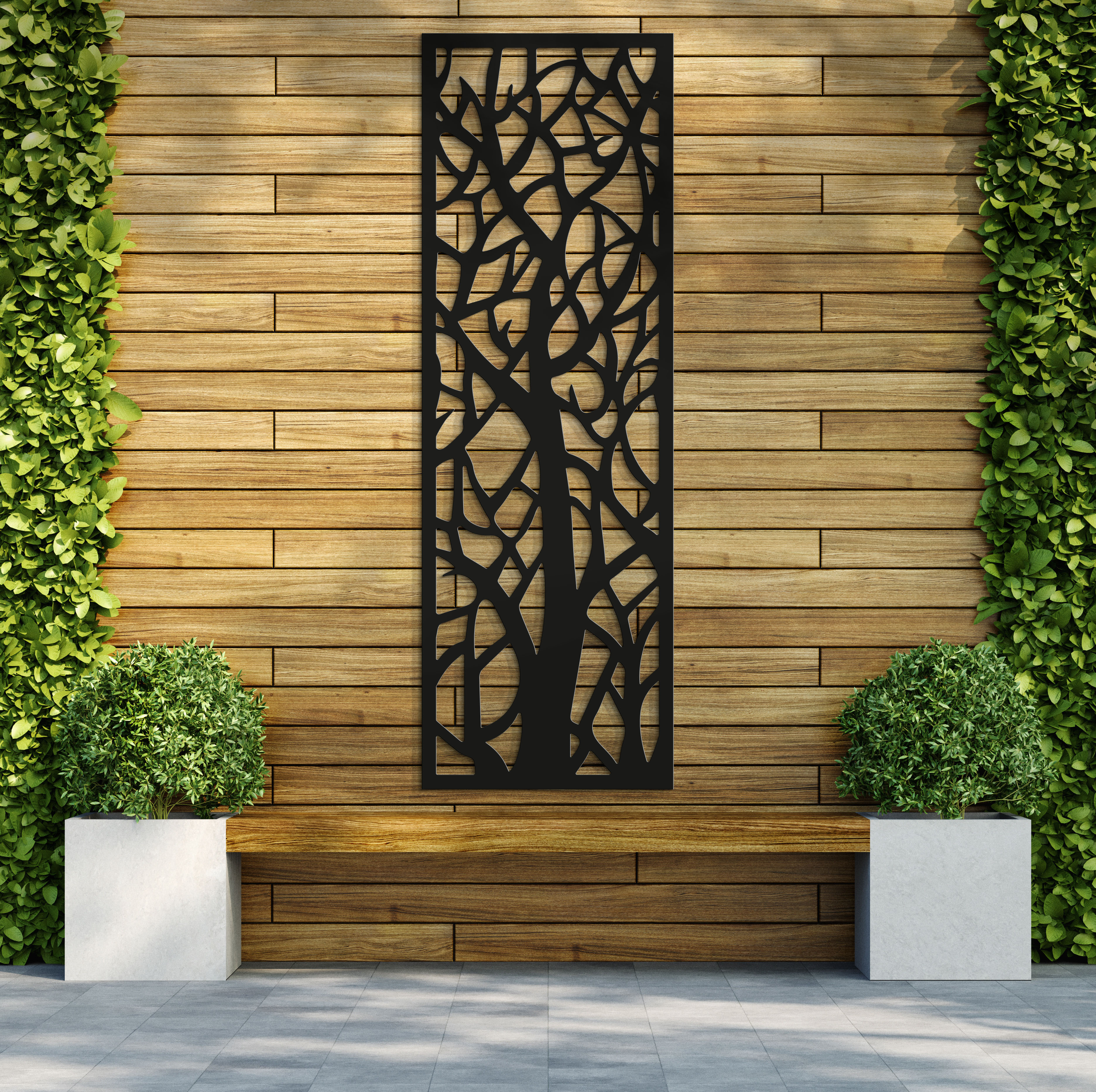 Image of Autumn Anthracite Decorative Garden Screen - 1800 x 600mm