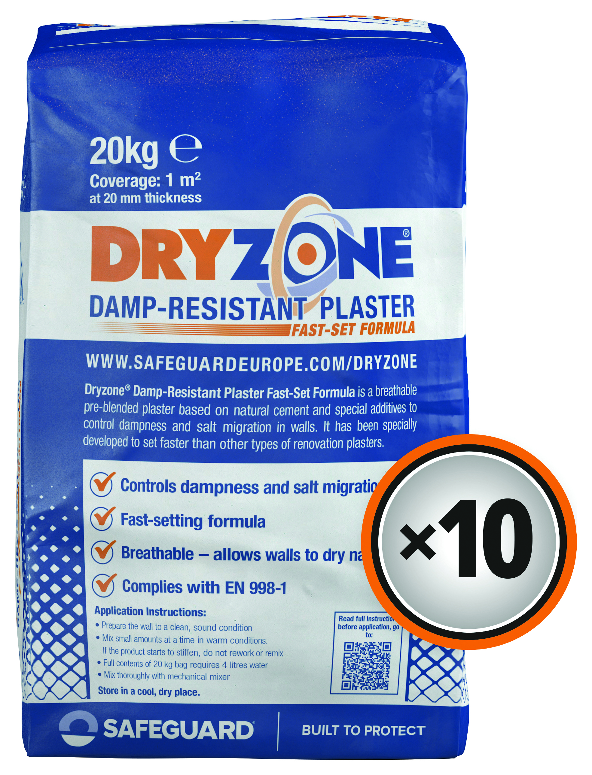 Dryzone Fast Set Renovation Plaster - 10 Bags