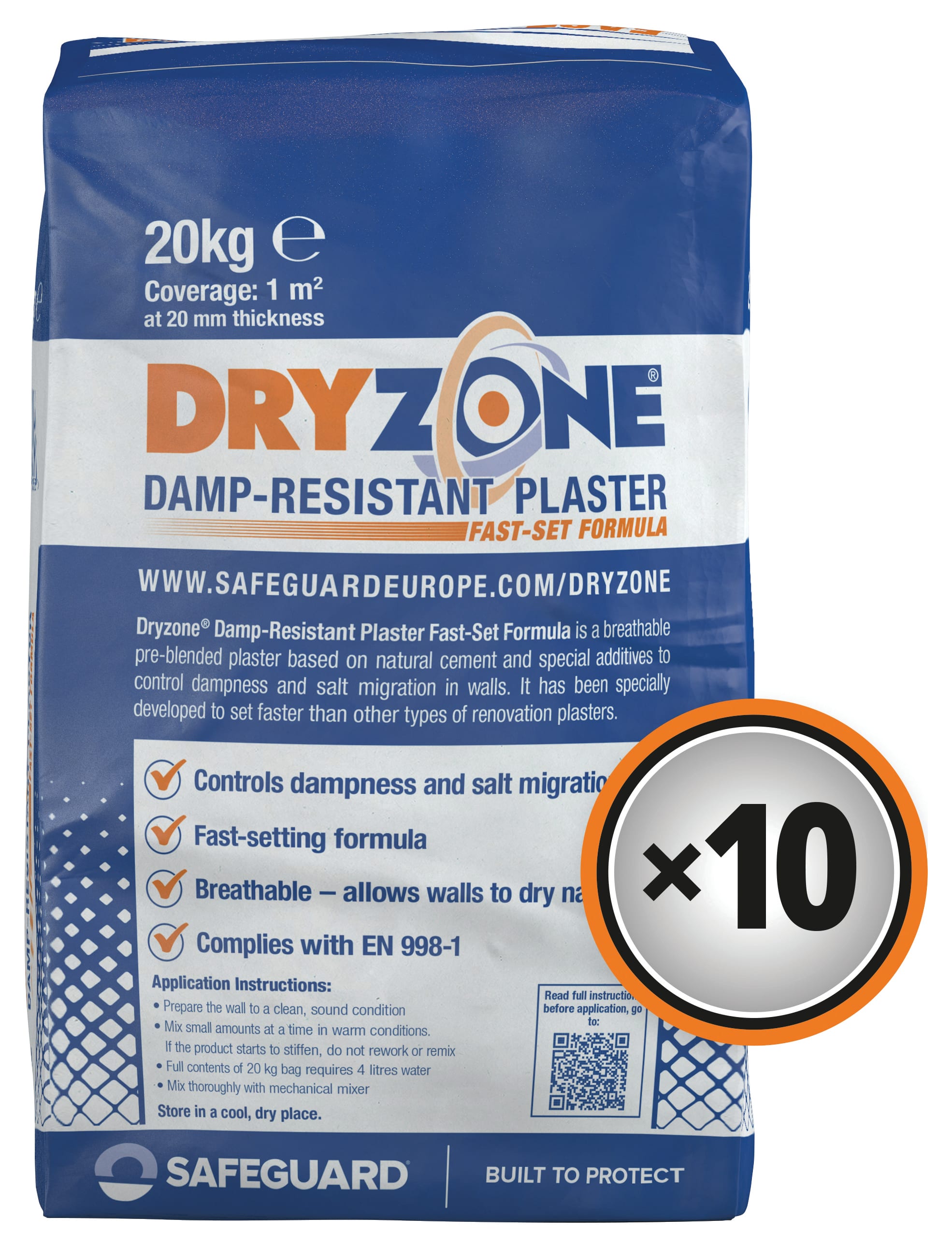 Dryzone Fast Set Renovation Plaster - 10 Bags