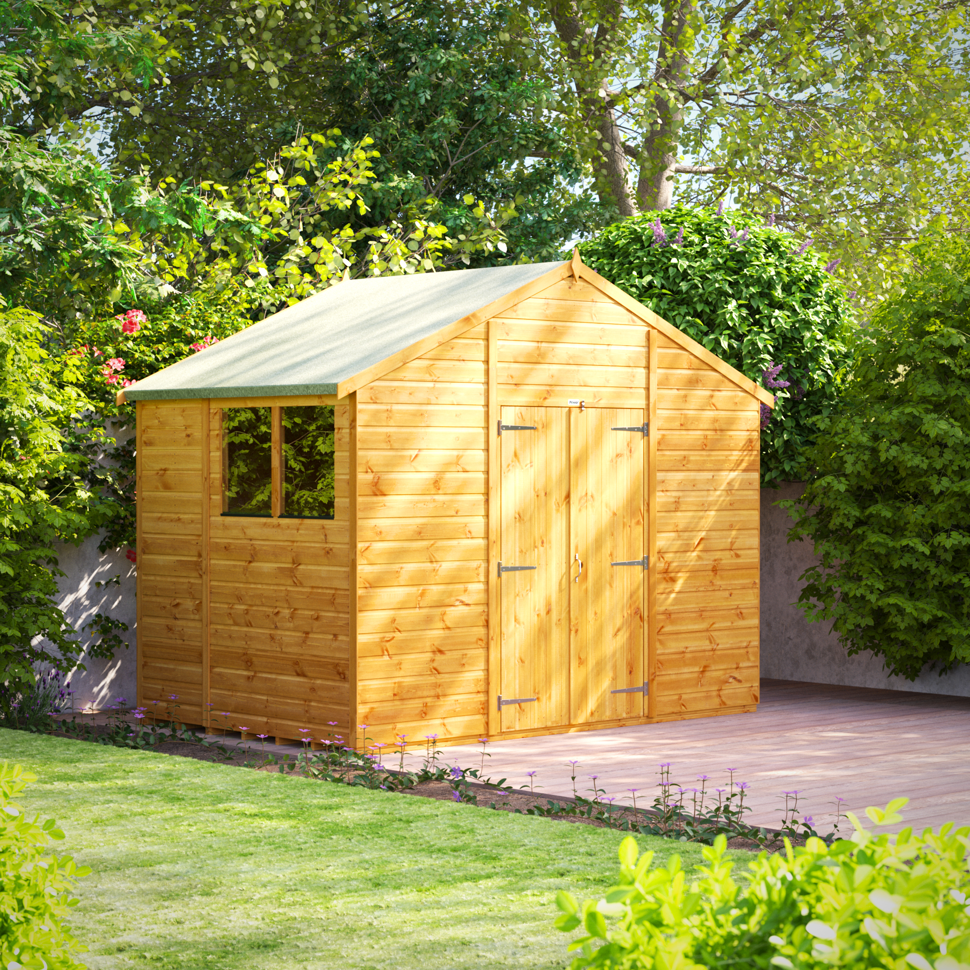 Powersheds Double Door Apex Shiplap Dip Treated Shed - 6 x 10ft