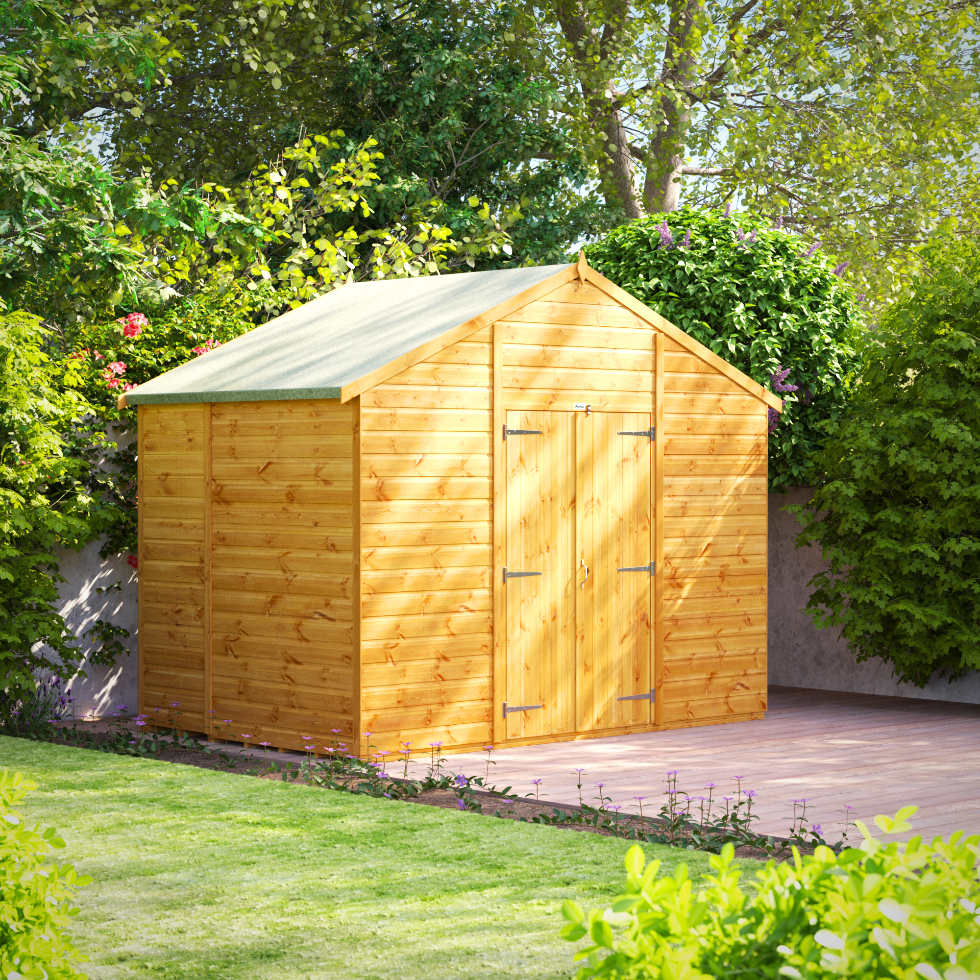 Powersheds Double Door Apex Shiplap Dip Treated Windowless Shed - 6 x 10ft