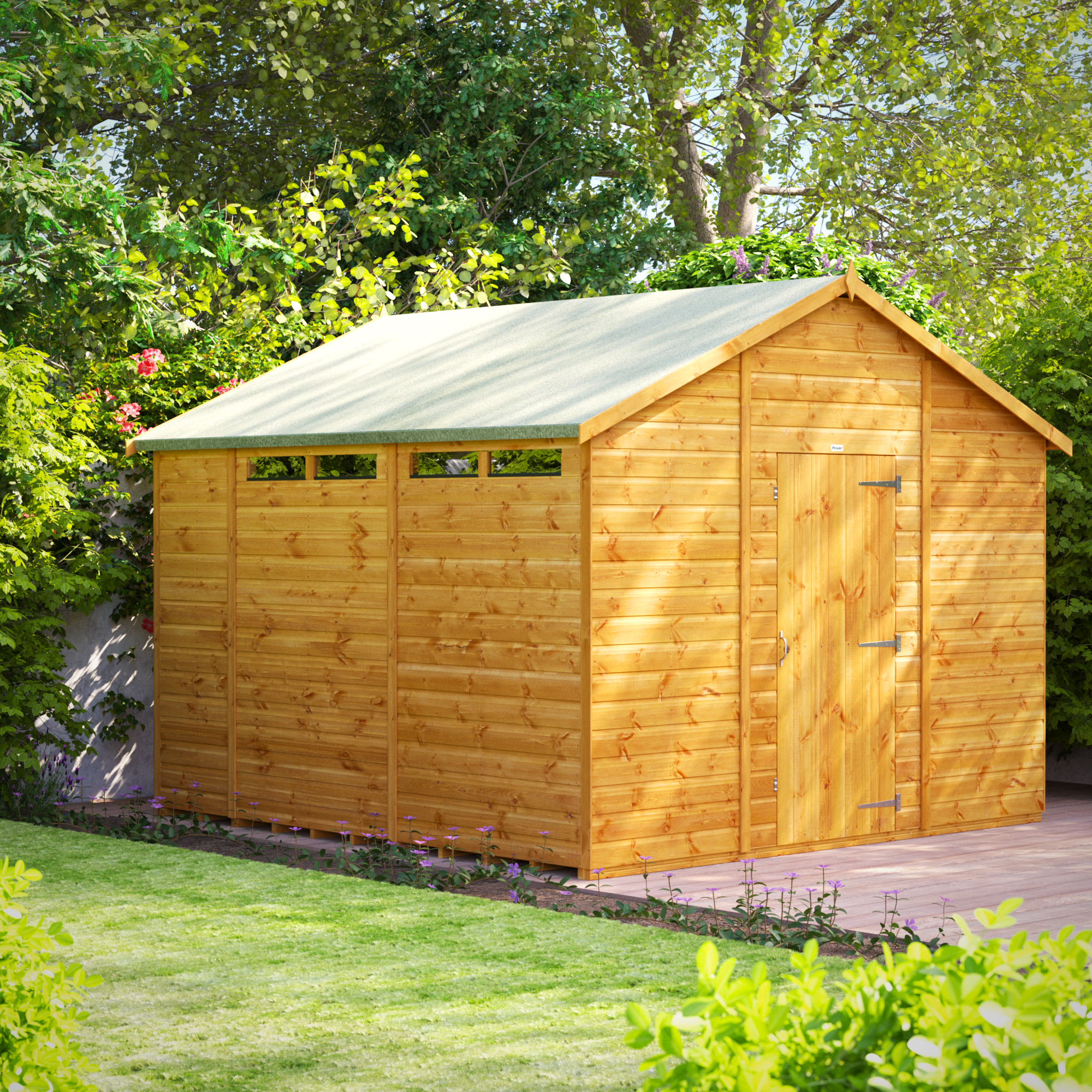 Powersheds Apex Shiplap Dip Treated Security Shed - 10 x 10ft