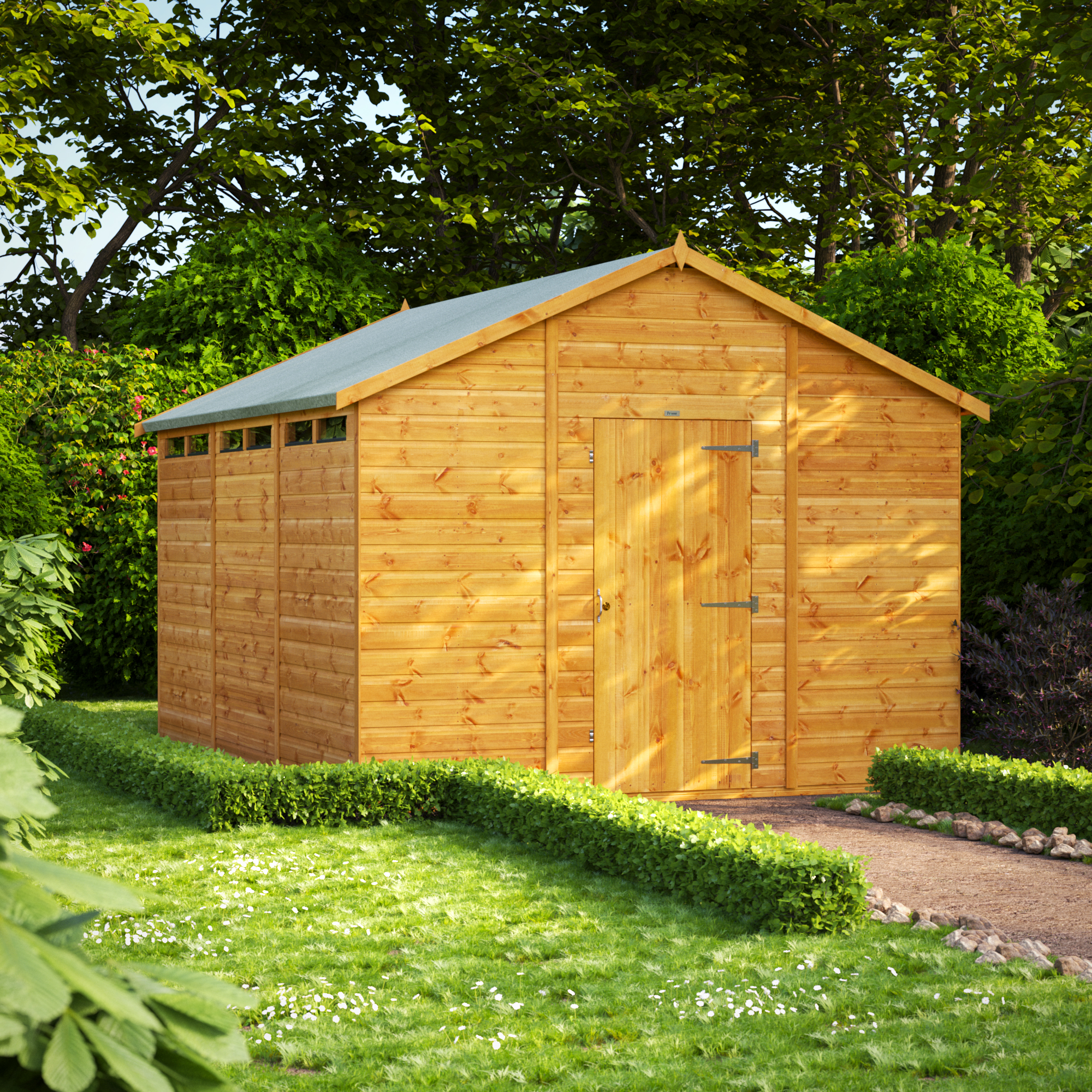 Powersheds Apex Shiplap Dip Treated Security Shed - 12 x 10ft