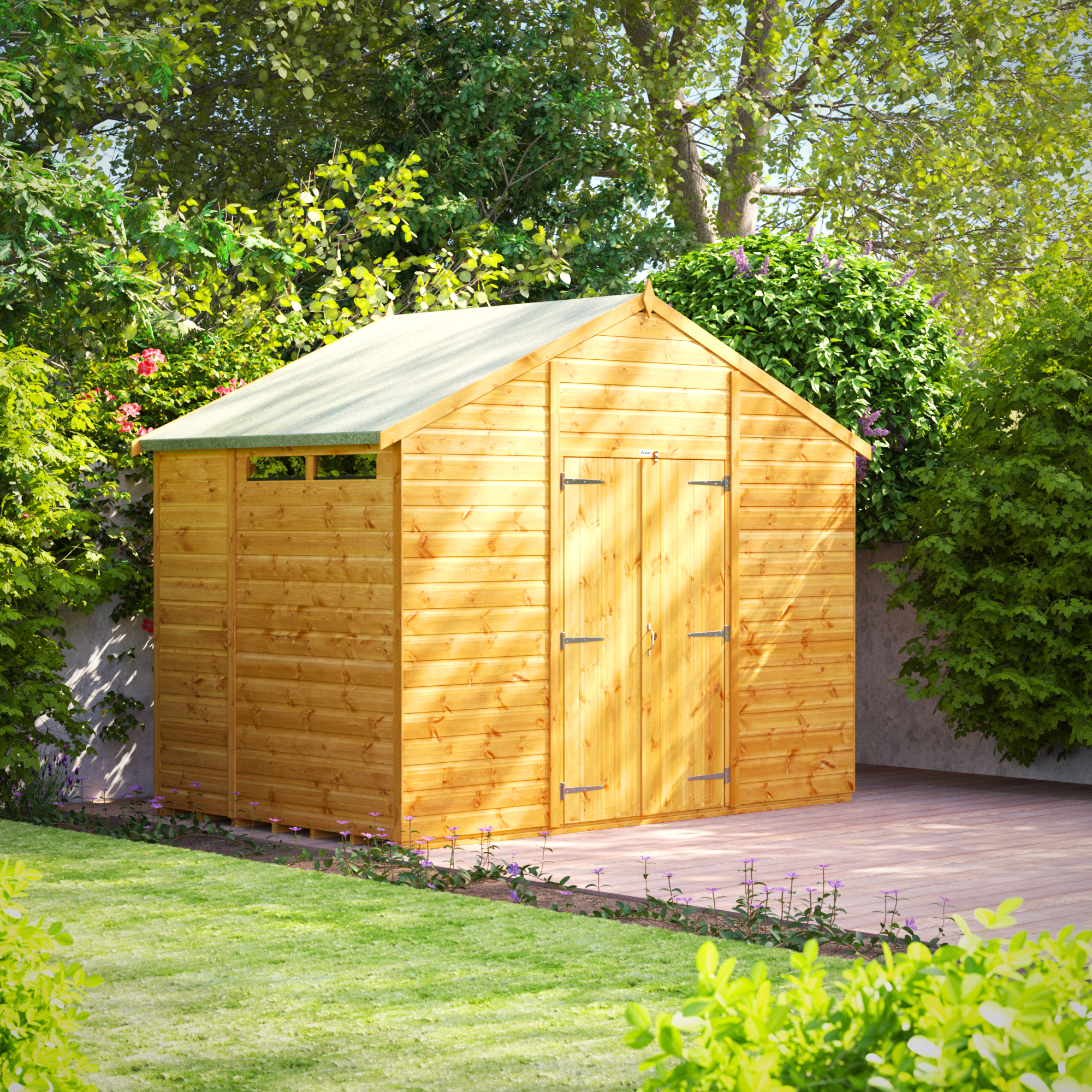 Powersheds Double Door Apex Shiplap Dip Treated Security Shed - 6 x 10ft