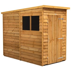 Power Sheds Pent Overlap Dip Treated Shed - 4 x 8ft