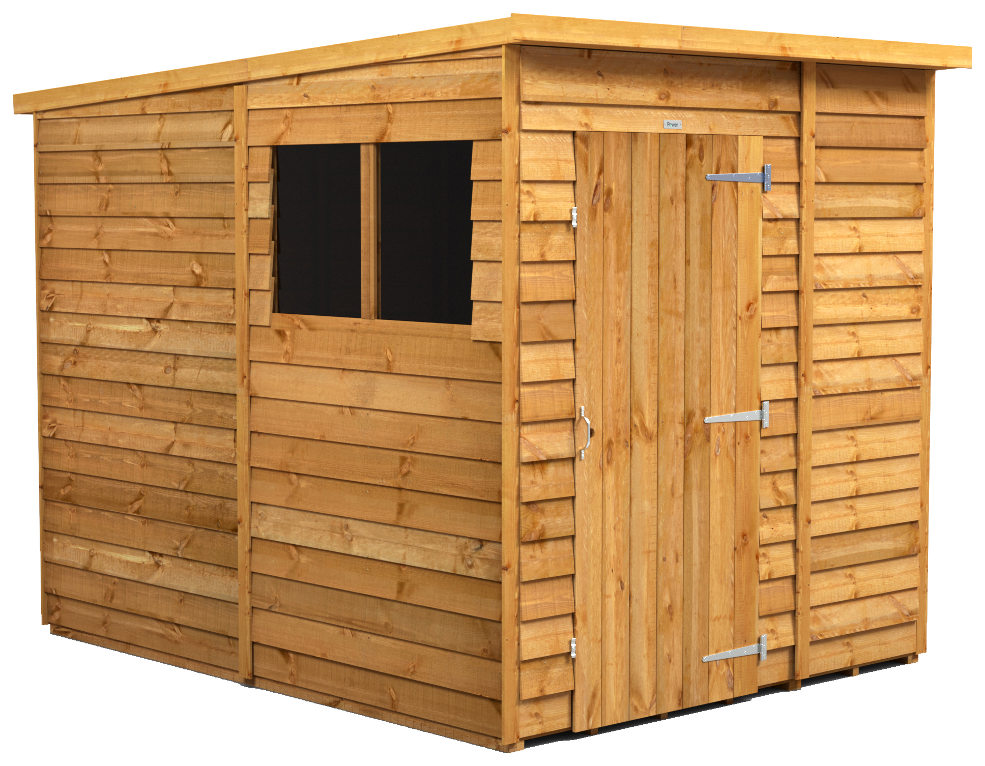 Powersheds Pent Overlap Dip Treated Shed - 6 x 8ft