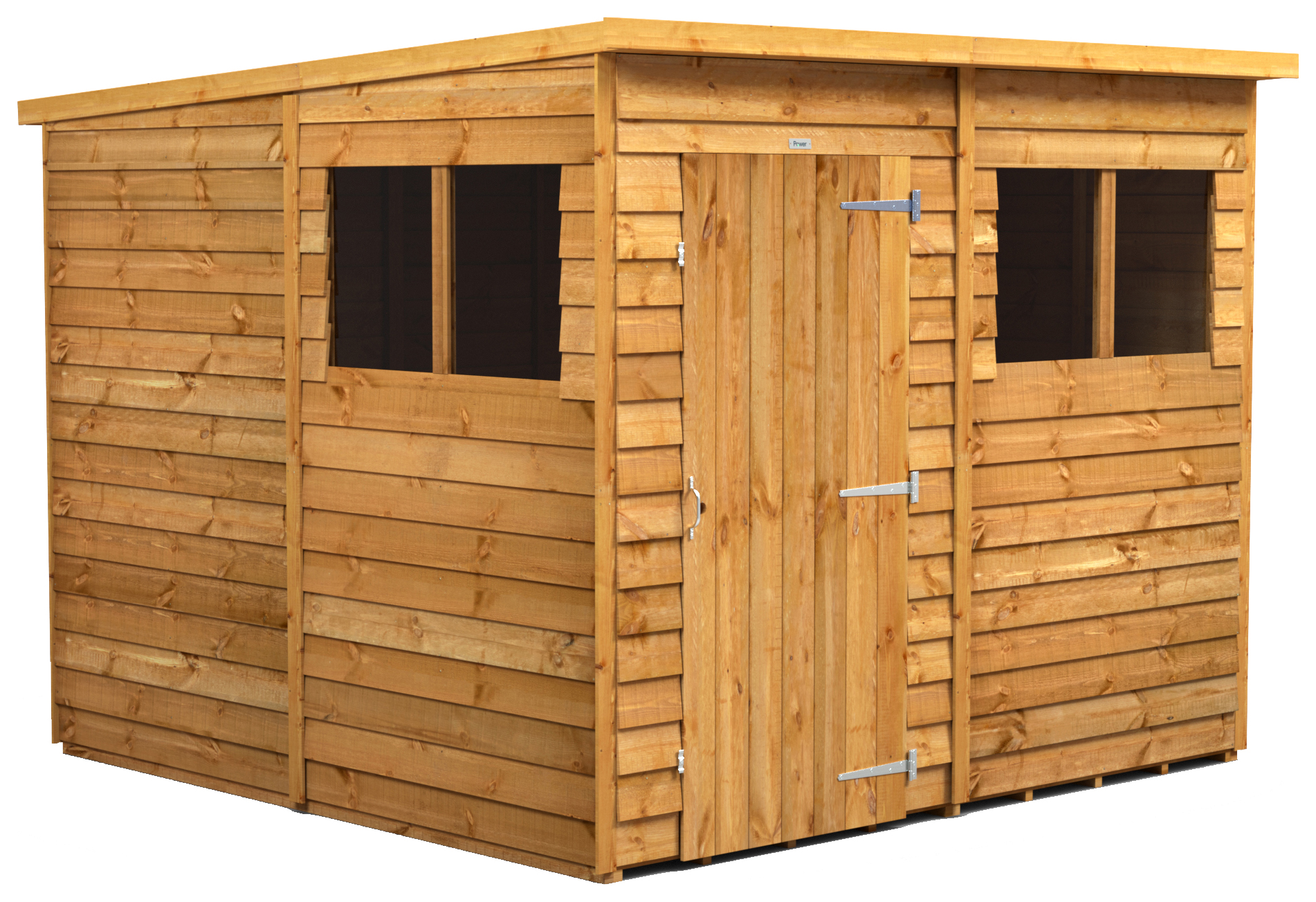 Powersheds Pent Overlap Dip Treated Shed - 8 x 8ft