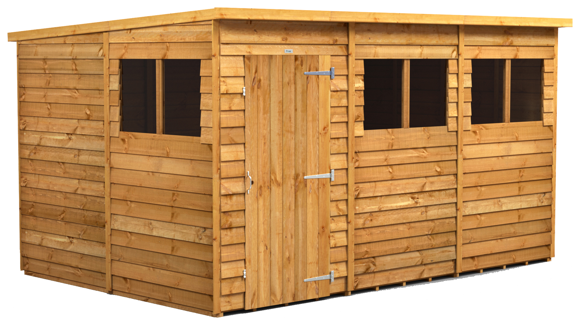 Powersheds Pent Overlap Dip Treated Shed - 12 x 8ft