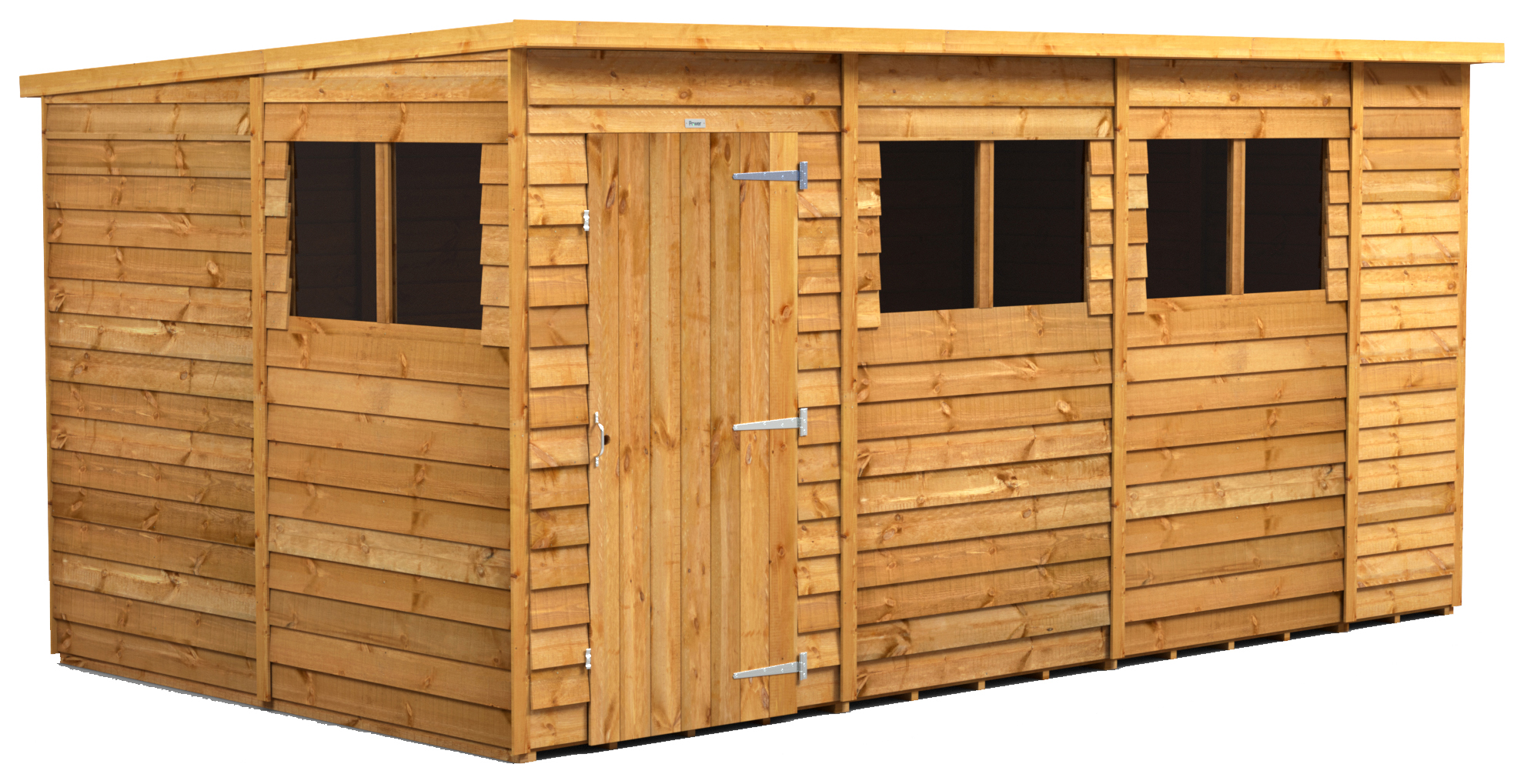 Power Sheds Pent Overlap Dip Treated Shed - 14 x 8ft