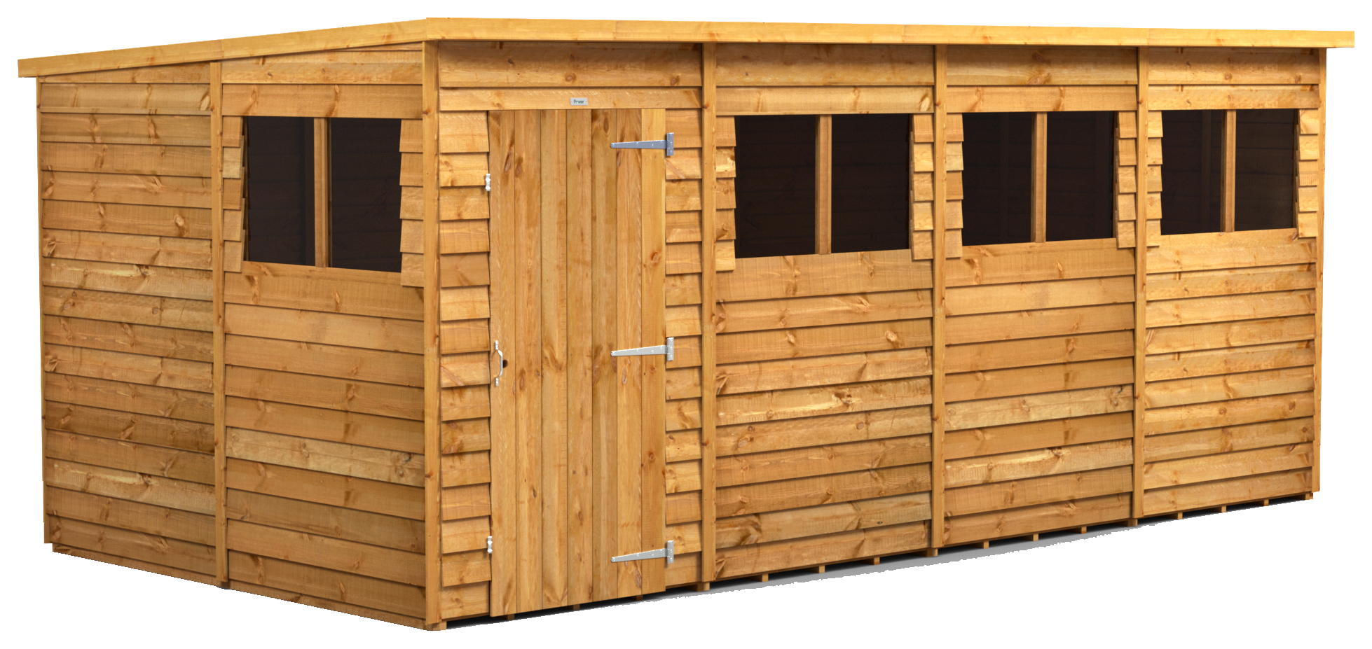 Power Sheds Pent Overlap Dip Treated Shed - 16 x 8ft