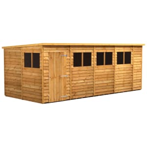 Power Sheds Pent Overlap Dip Treated Shed - 18 x 8ft