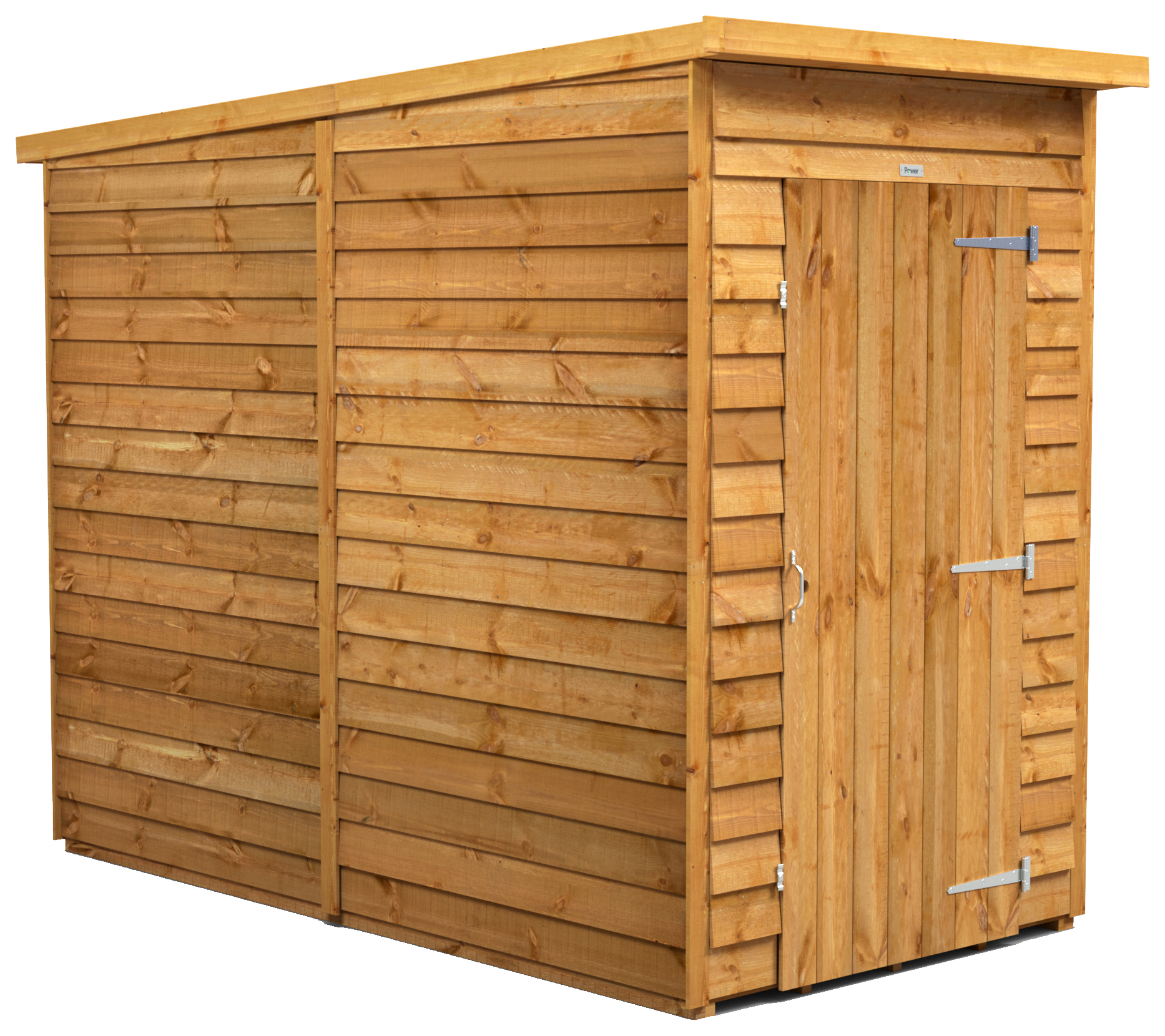 Power Sheds Pent Overlap Dip Treated Windowless Shed - 4 x 8ft