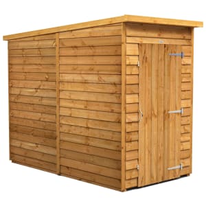 Power Sheds Pent Overlap Dip Treated Windowless Shed - 4 x 8ft