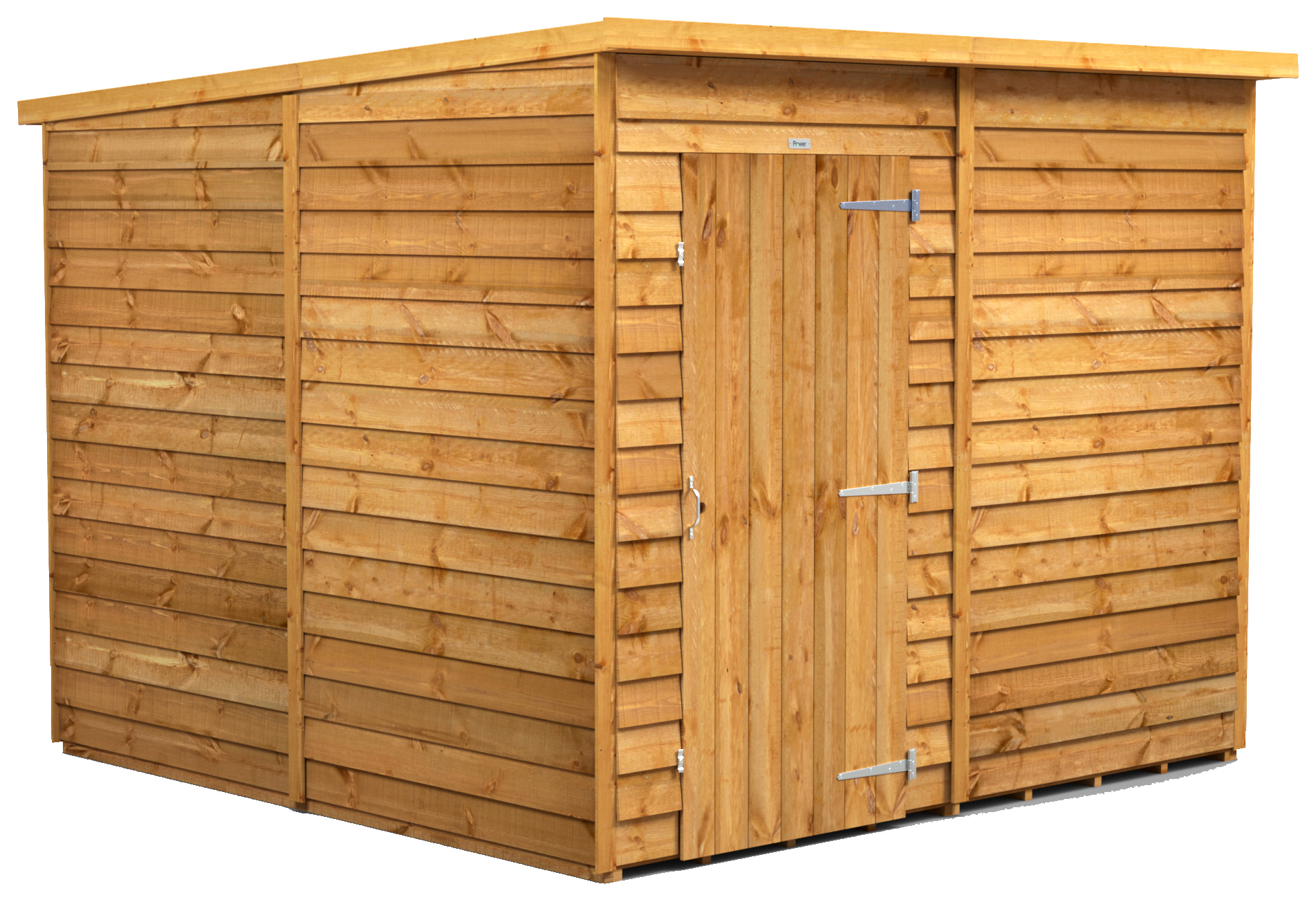 Powersheds Pent Overlap Dip Treated Windowless Shed - 8 x 8ft