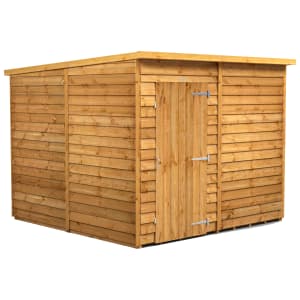 Power Sheds 8 x 8ft Pent Overlap Dip Treated Windowless Shed