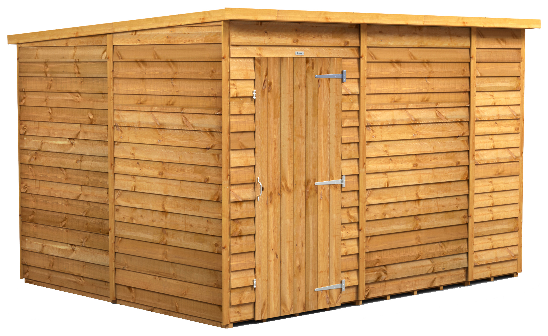 Powersheds Pent Overlap Dip Treated Windowless Shed - 10 x 8ft