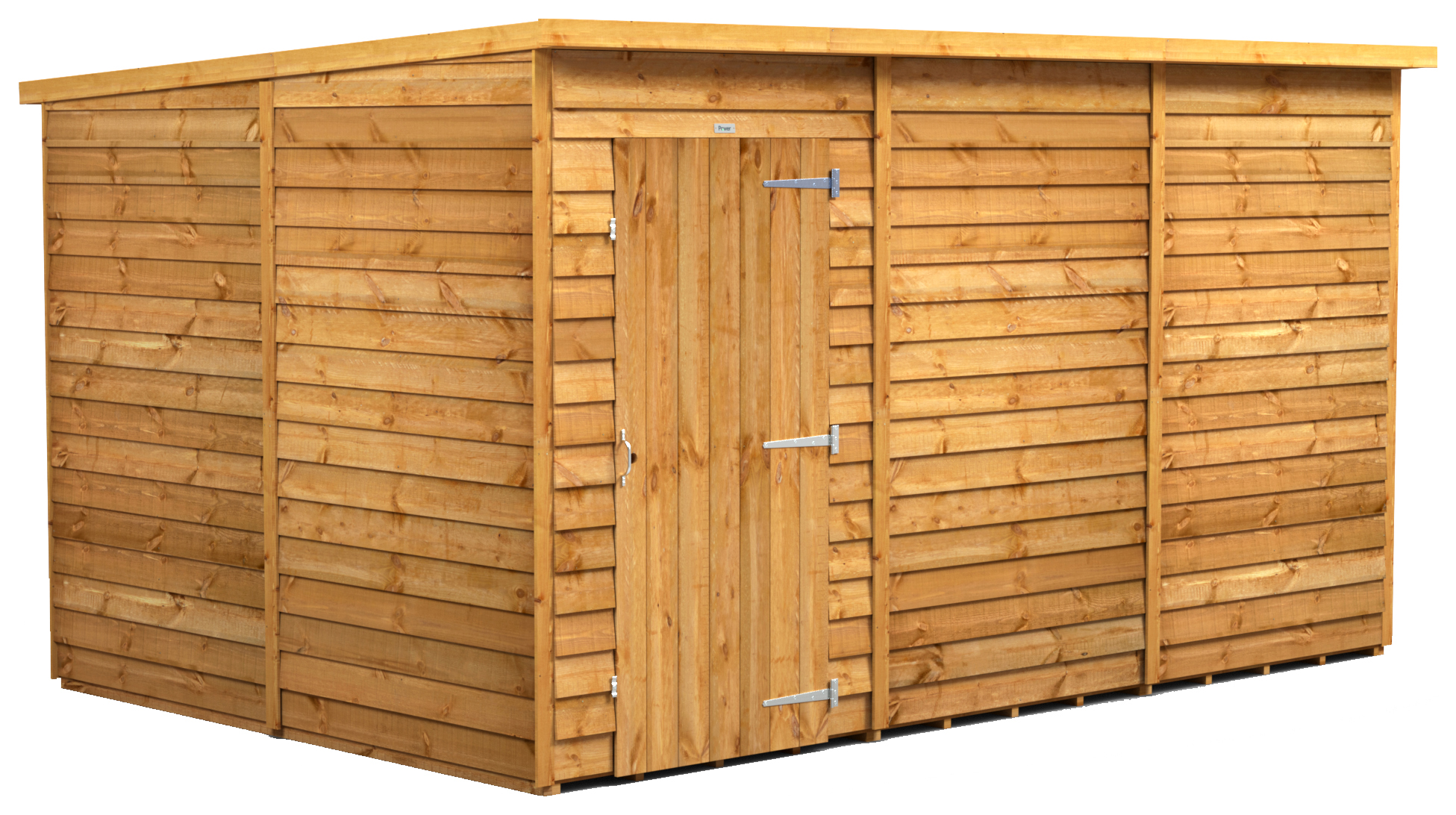 Powersheds Pent Overlap Dip Treated Windowless Shed - 12 x 8ft