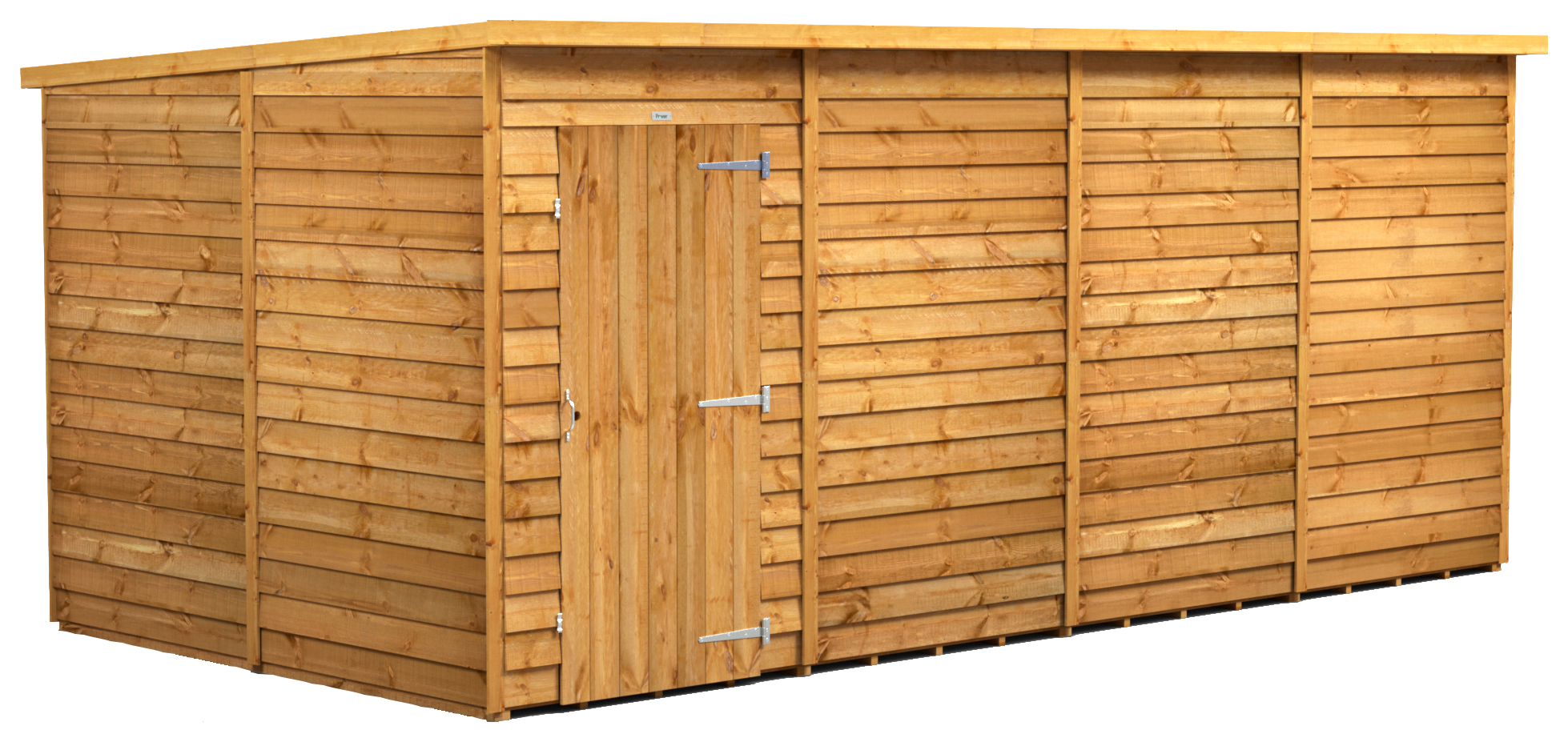Powersheds Pent Overlap Dip Treated Windowless Shed - 16 x 8ft