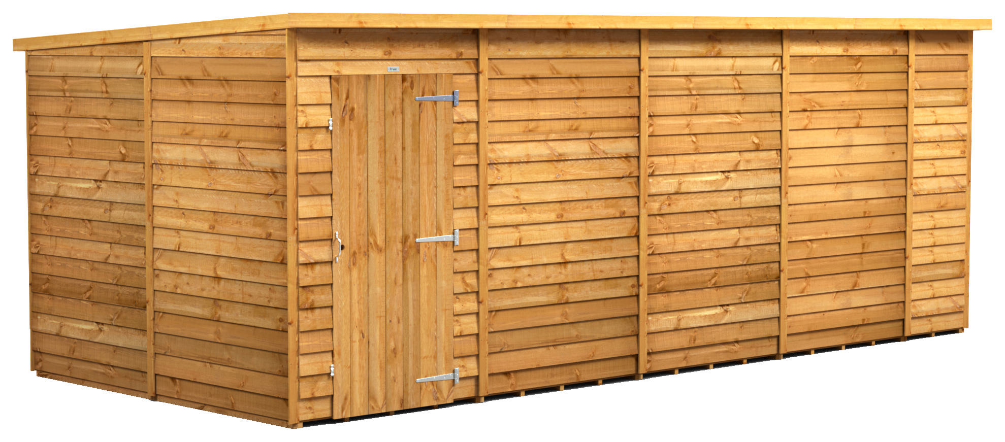 Power Sheds Pent Overlap Dip Treated Windowless Shed - 18 x 8ft