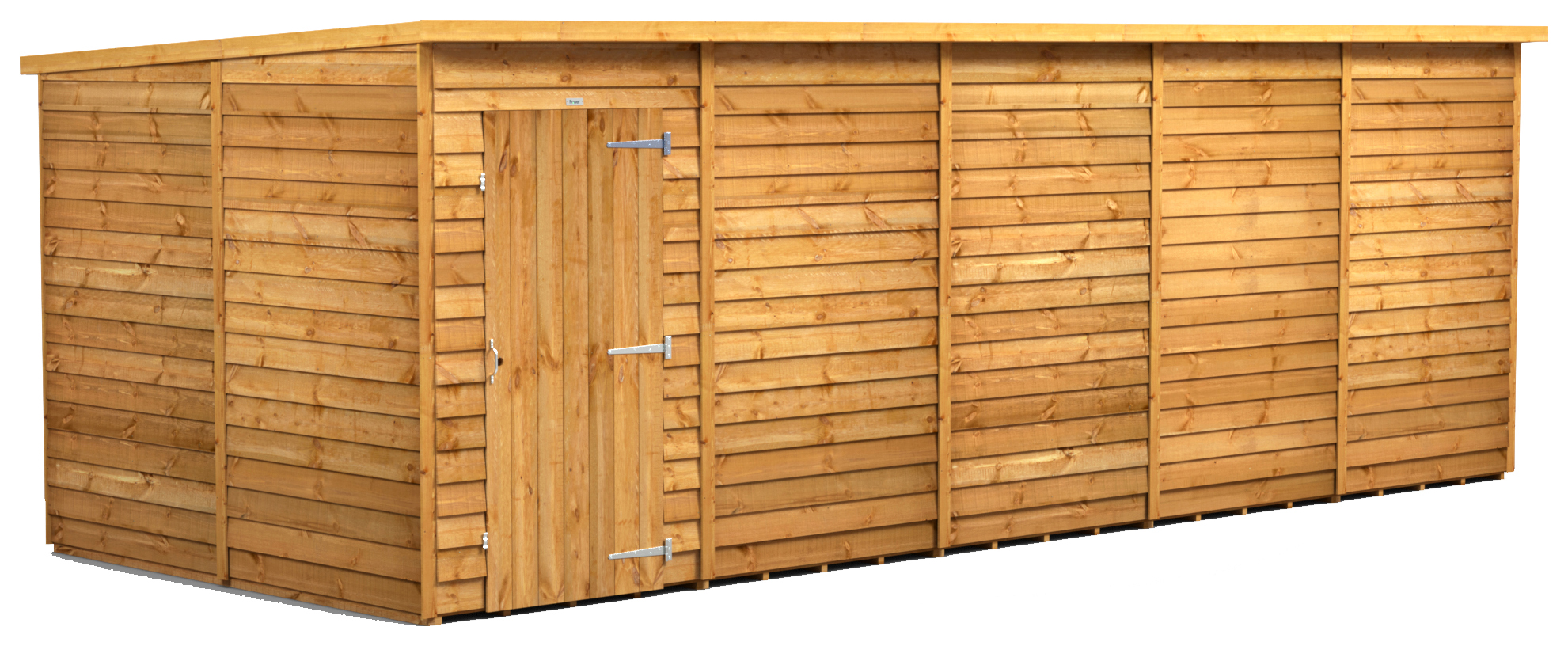 Power Sheds 20 x 8ft Pent Overlap Dip Treated Windowless Shed