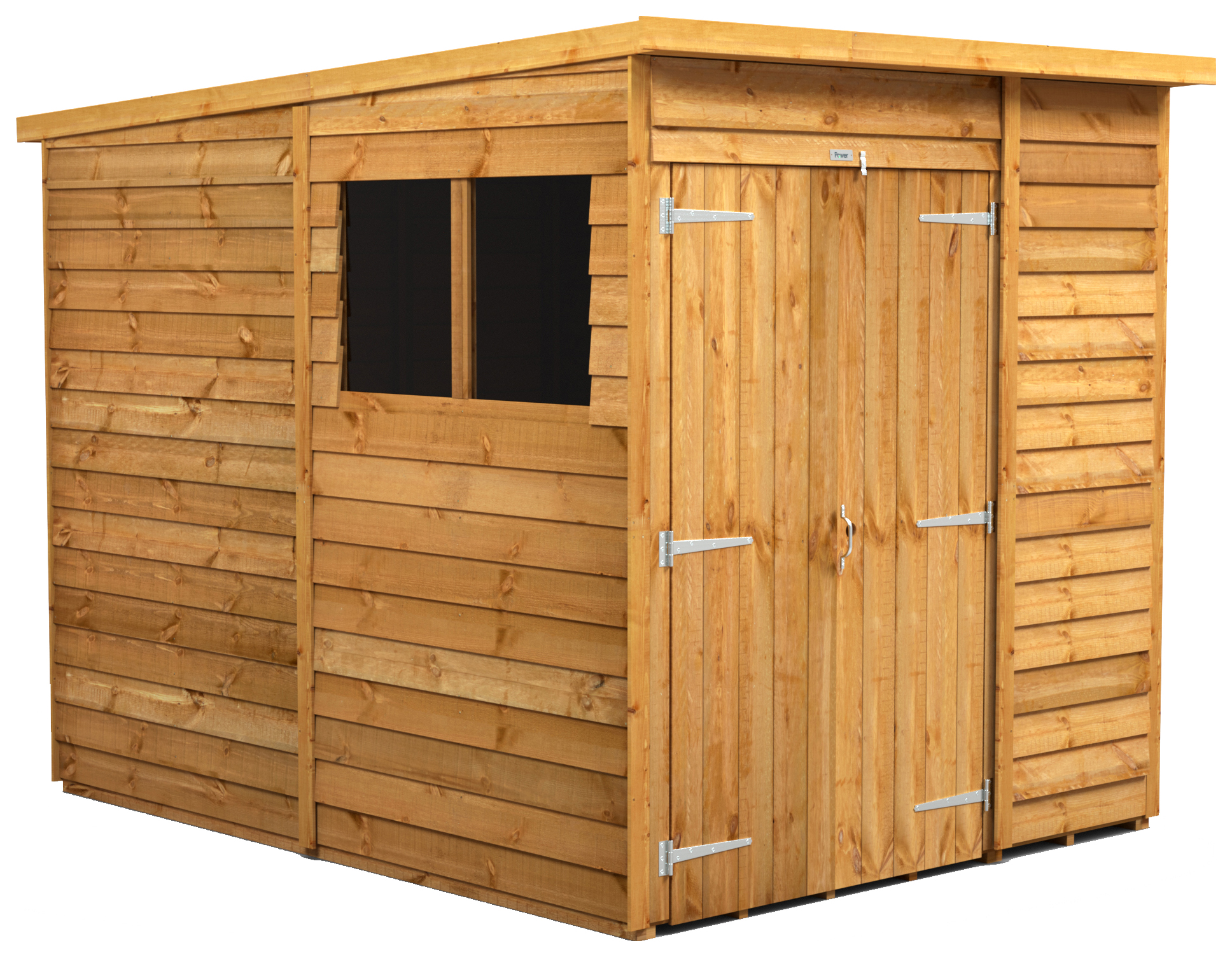 Power Sheds 6 x 8ft Double Door Pent Overlap Dip Treated Shed