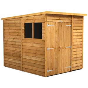 Power Sheds Double Door Pent Overlap Dip Treated Shed - 6 x 8ft