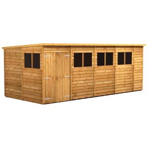 Power Sheds Double Door Pent Overlap Dip Treated Shed - 18 x 8ft