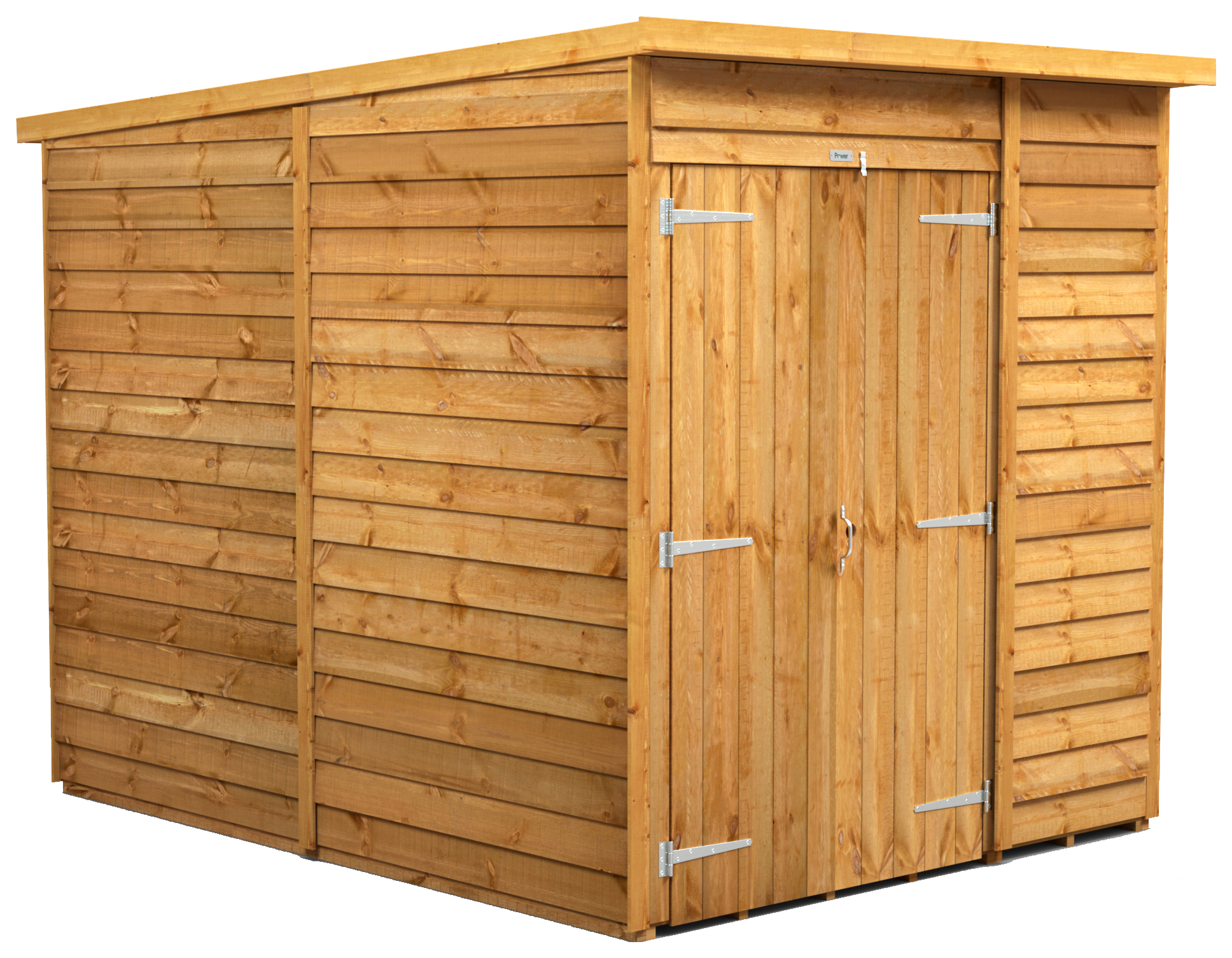 Powersheds Double Door Pent Overlap Dip Treated Windowless Shed - 6 x 8ft