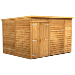 Power Sheds 10 x 8ft Double Door Pent Overlap Dip Treated Windowless Shed