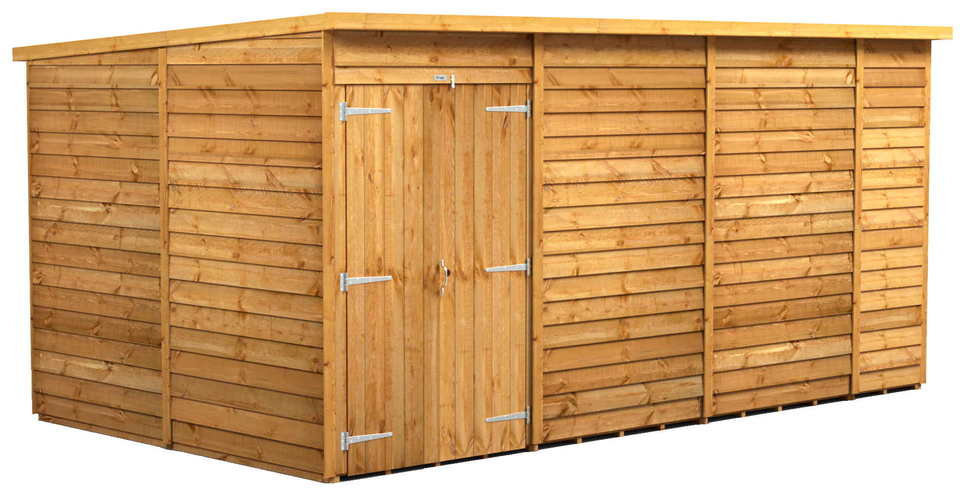 Power Sheds 14 x 8ft Double Door Pent Overlap Dip Treated Windowless Shed