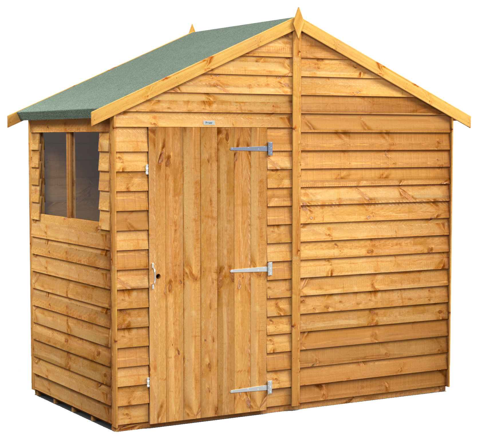 Powersheds Apex Overlap Dip Treated Shed - 4 x 8ft