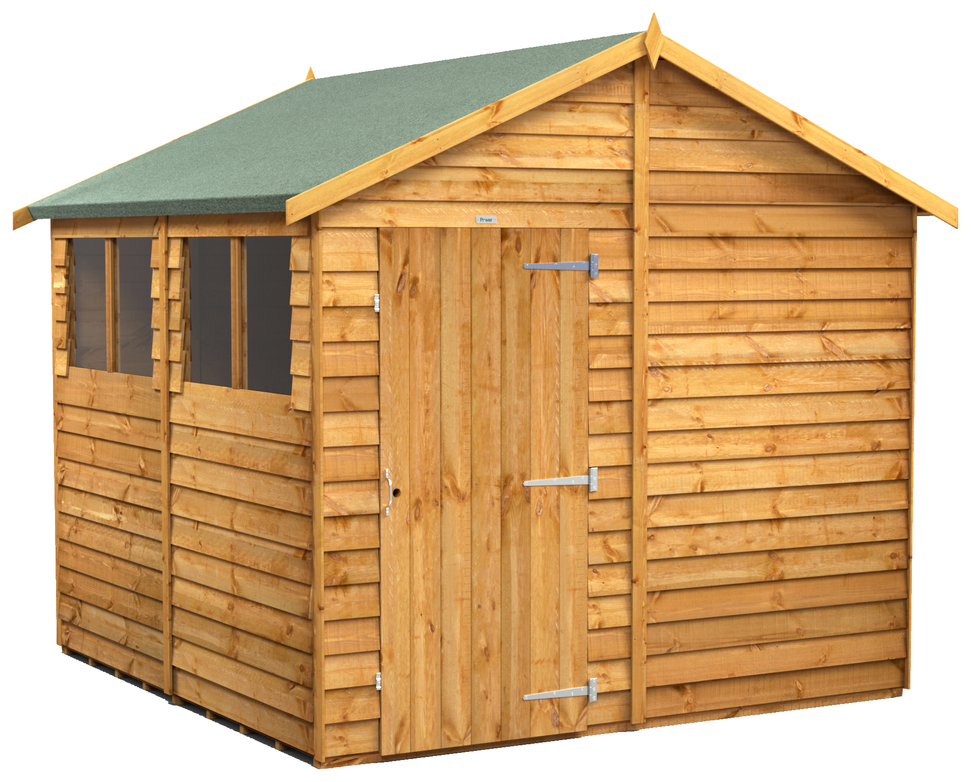 Powersheds Apex Overlap Dip Treated Shed - 8 x 8ft