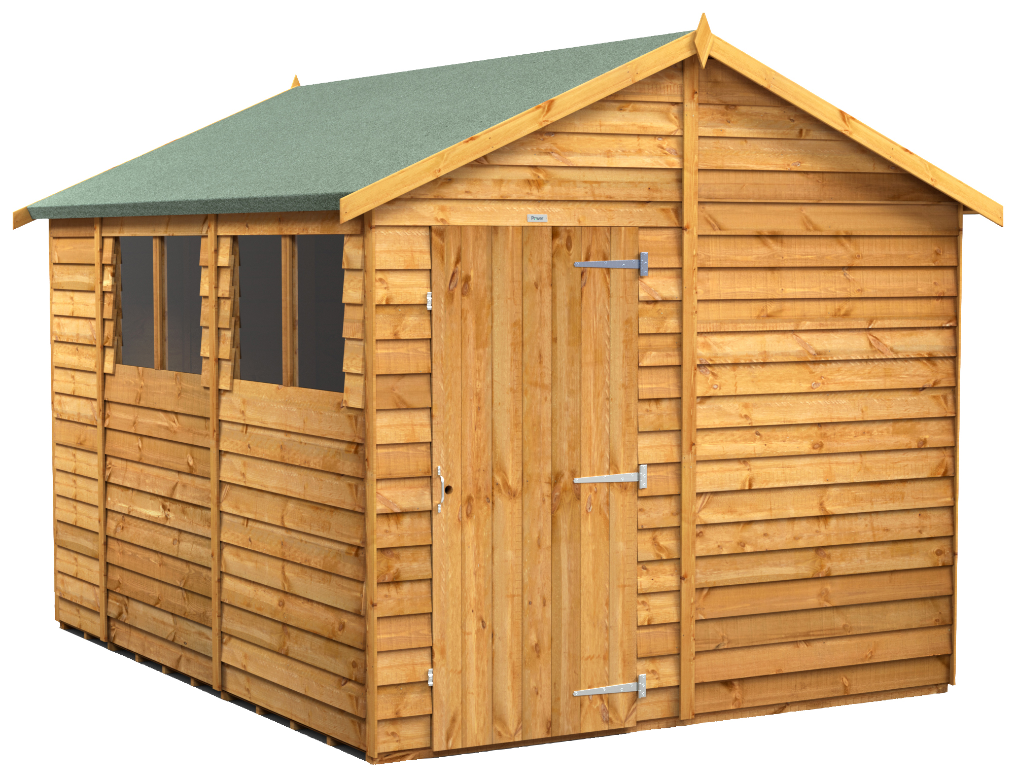 Powersheds Apex Overlap Dip Treated Shed - 10 x 8ft