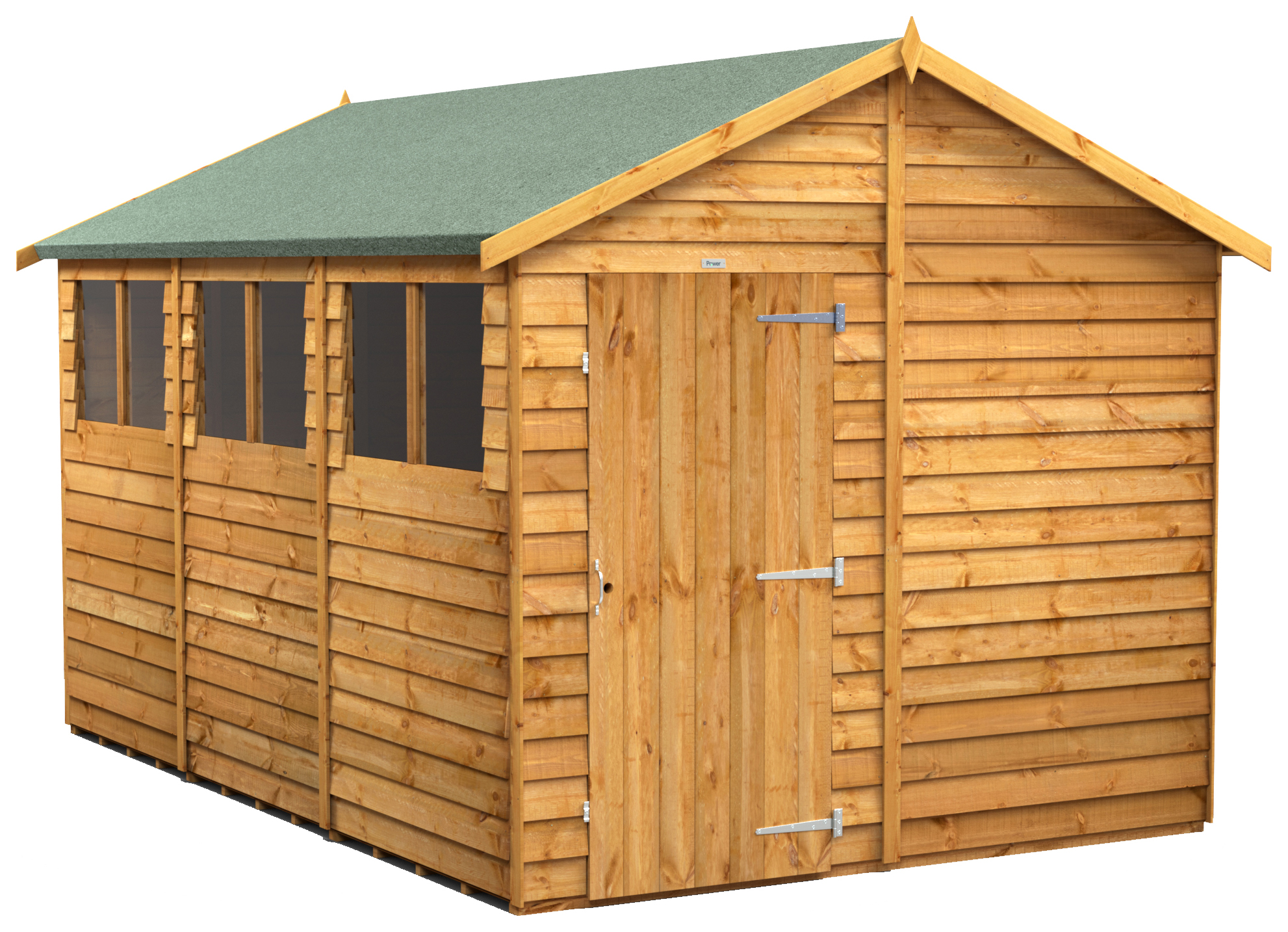 Power Sheds Apex Overlap Dip Treated Shed - 12 x 8ft